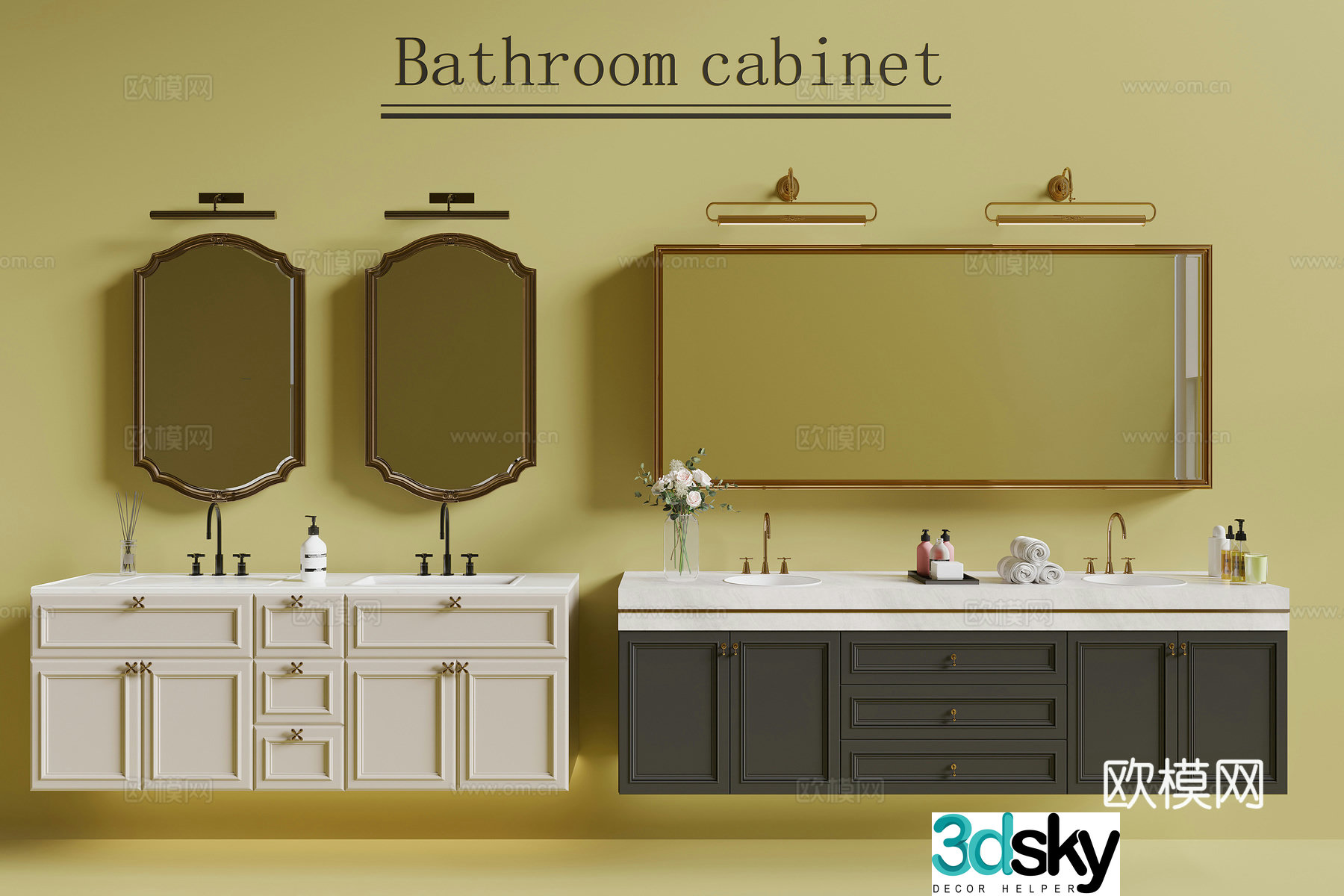 French bathroom cabinet 3d model