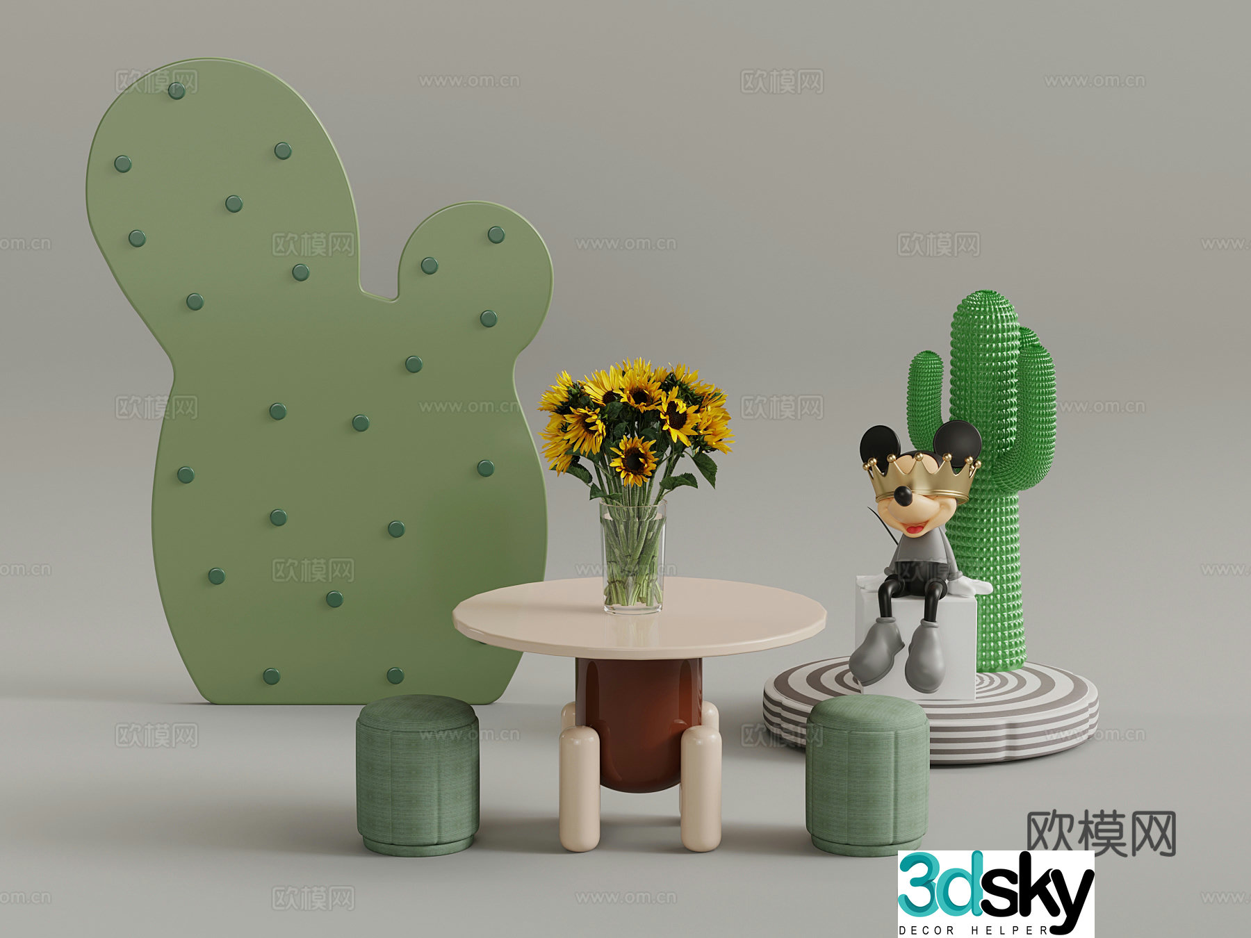 Children’s playground children’s table and chairs 3D model