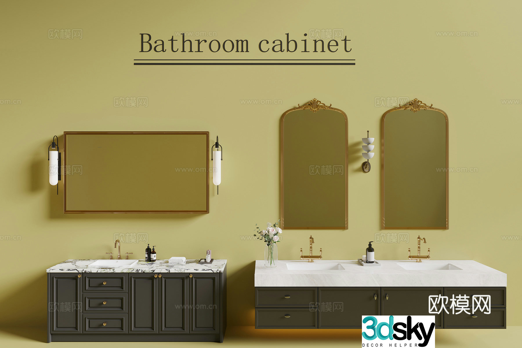 French bathroom cabinet 3d model