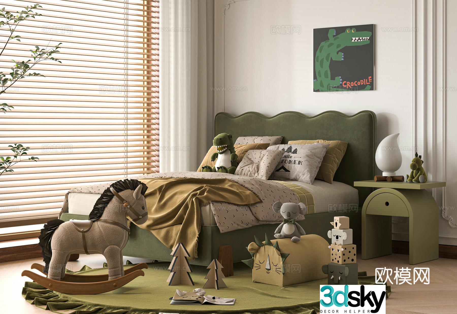 Modern children’s bed 3d model