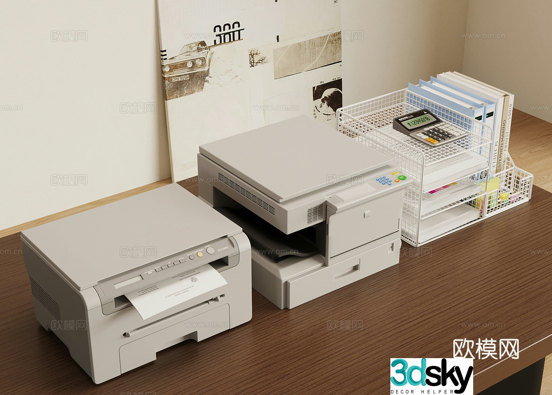 Printer Shelf Folder Office Supplies 3D Model