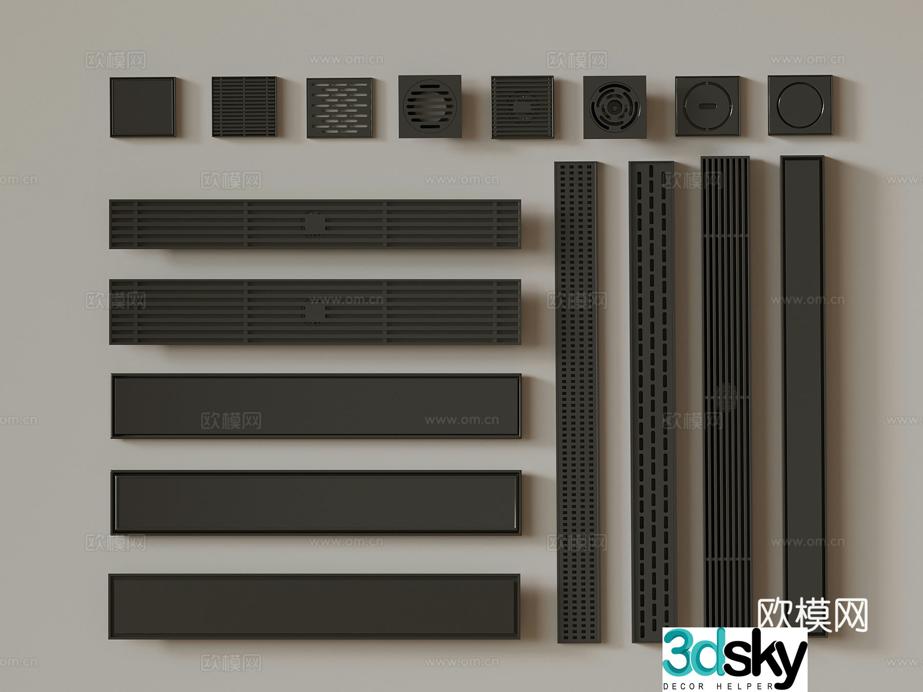 Floor drain Modern floor drain Hidden floor drain Square floor drain 3d model