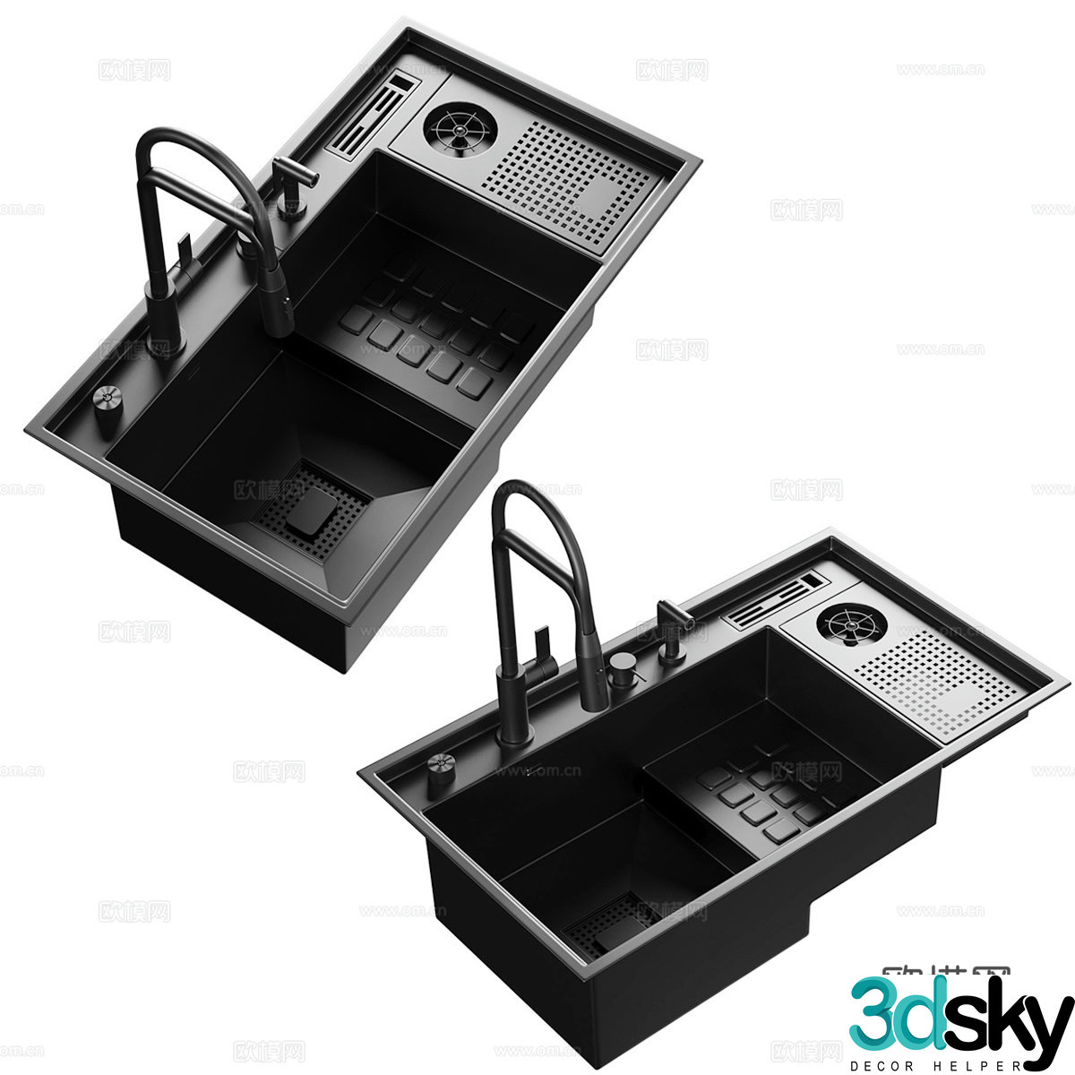 Washbasin Washbasin Kitchen Washbasin Metal Washbasin Faucet 3D Model