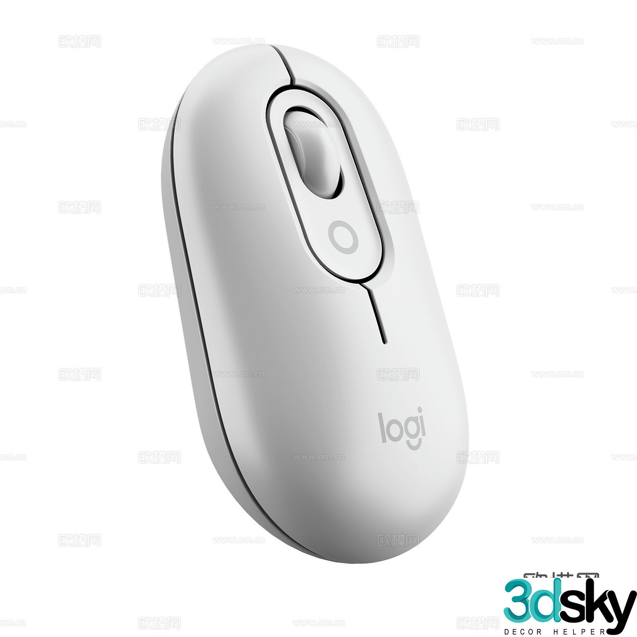 Logitech Pop Wireless Mouse White 3D Model