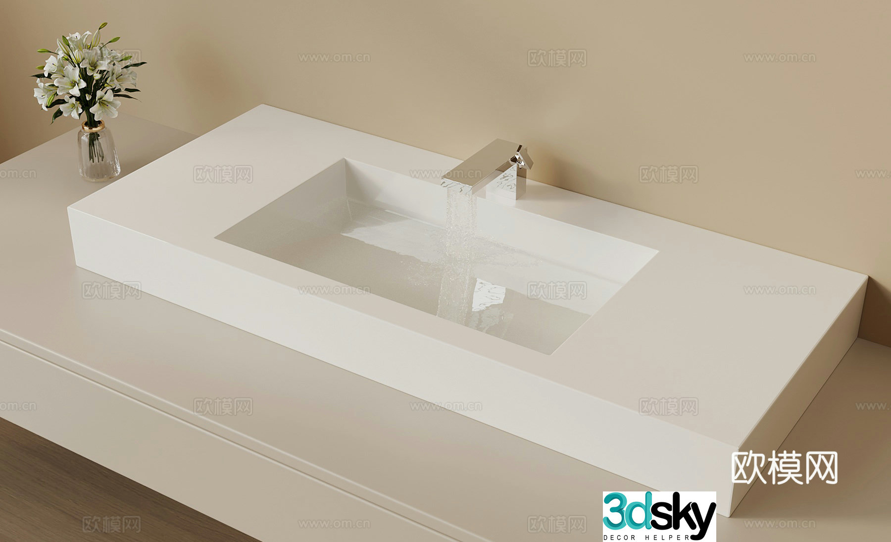 Washing table Modern simple washbasin 3D model