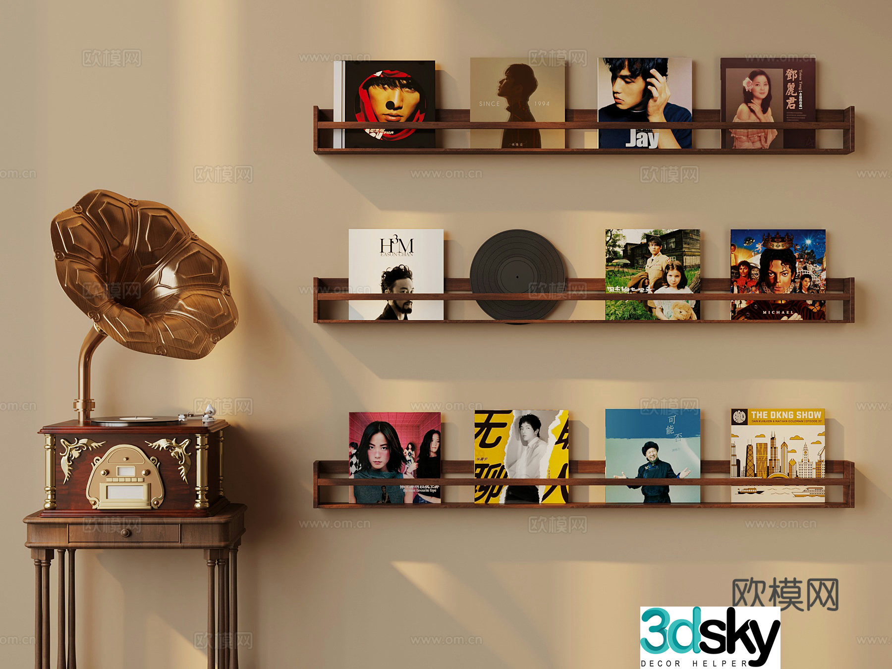 entertainment equipment modern record gramophone 3d model