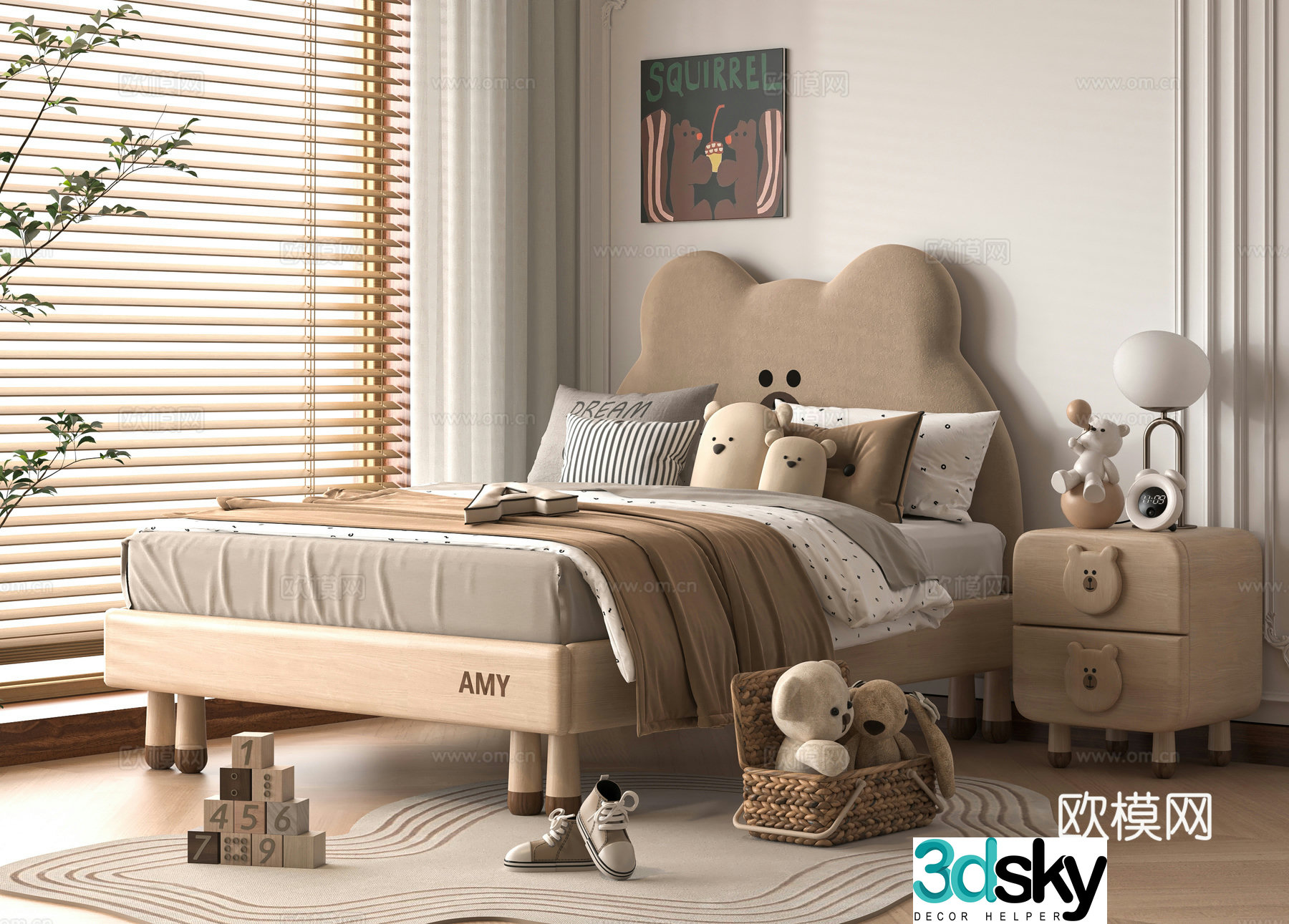 Modern children’s bed 3d model