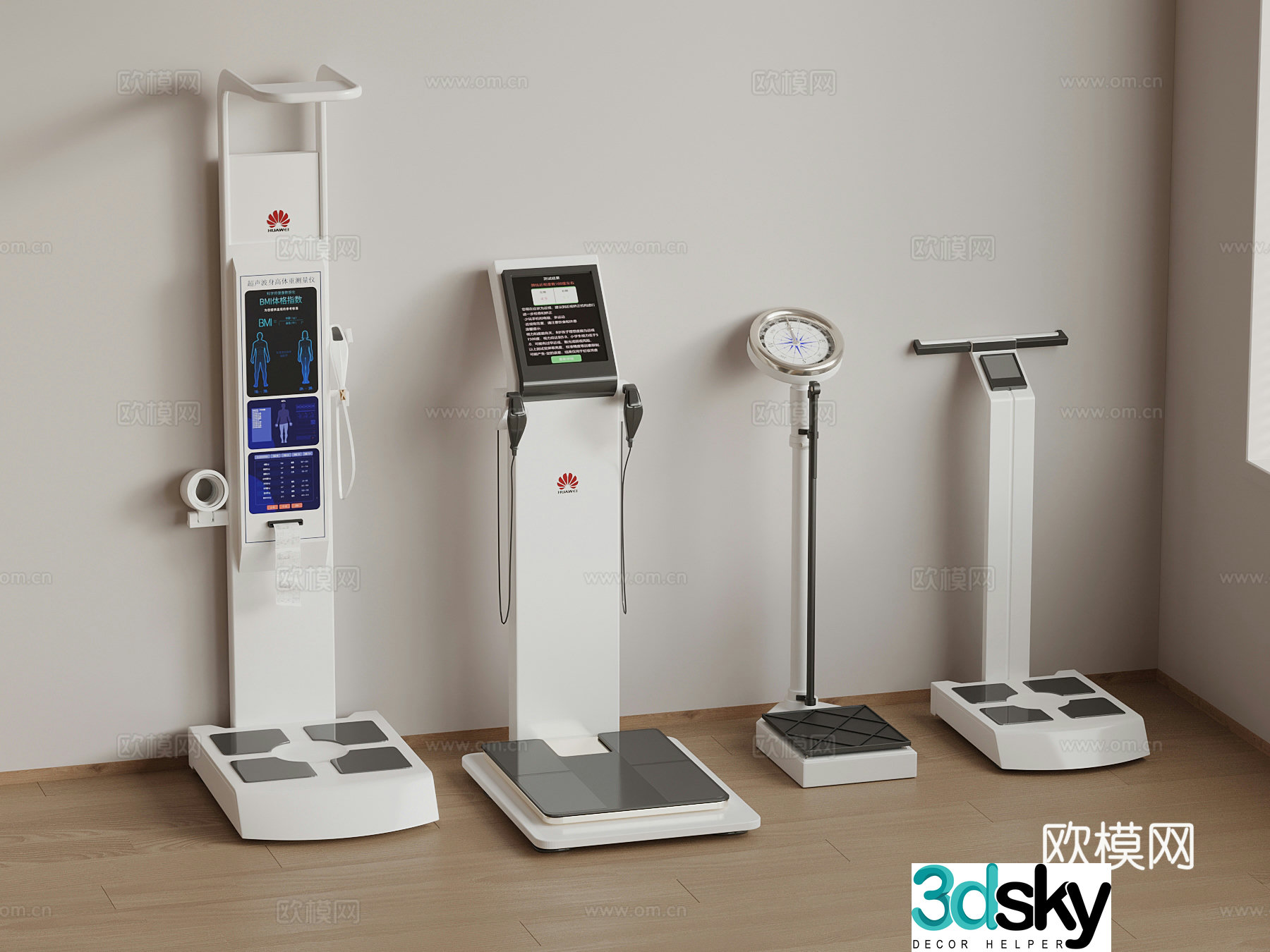 Medical equipment modern scale body measuring instrument 3d model