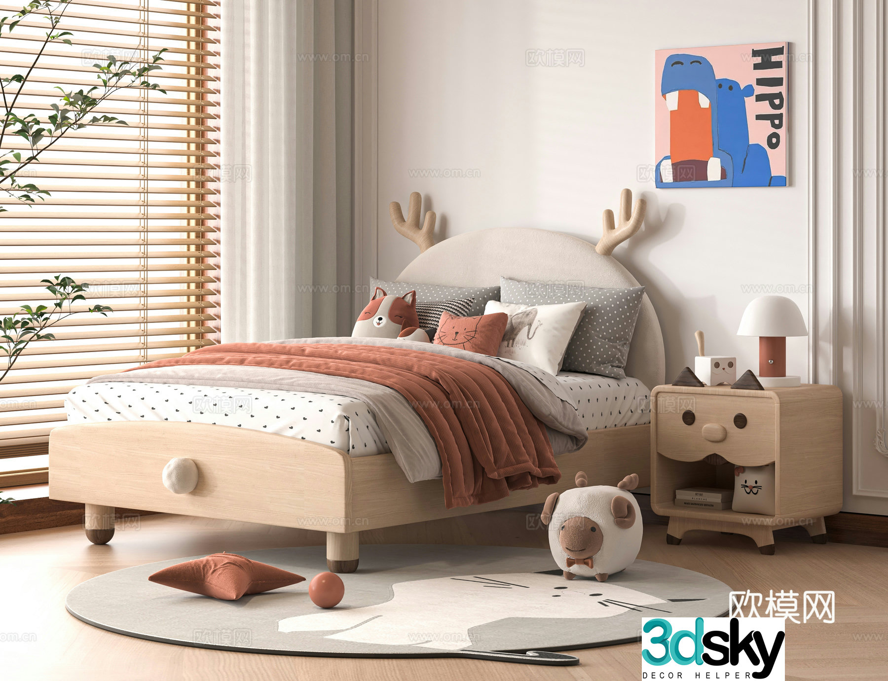 Modern children’s bed 3d model