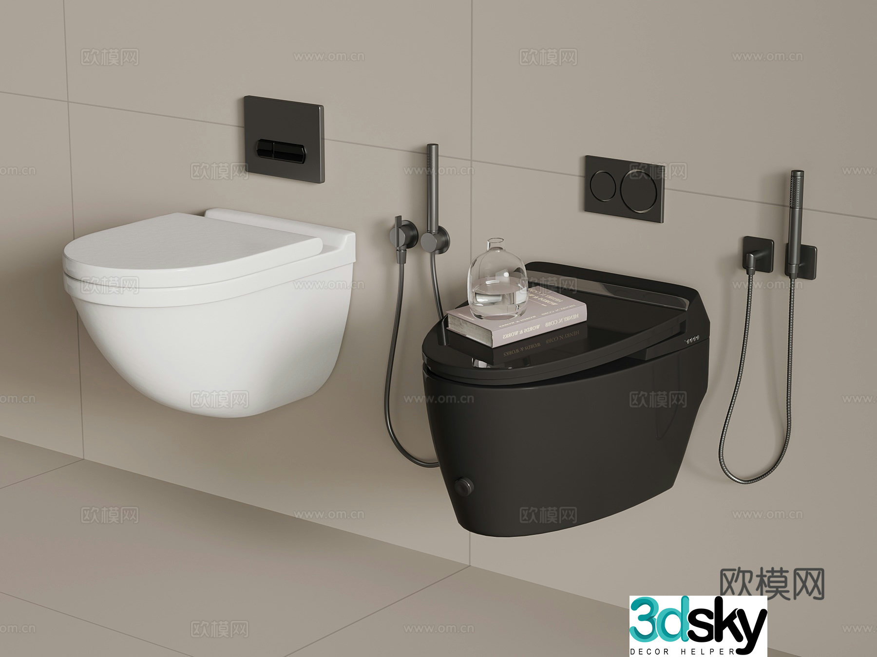 Toilet Modern wall-mounted smart toilet 3D model