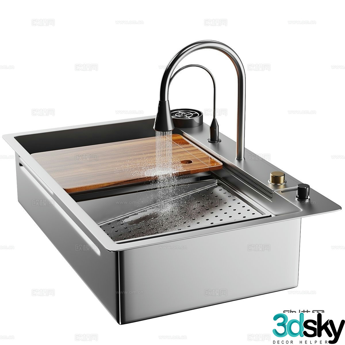 Washbasin kitchen washbasin wash basin faucet 3d model