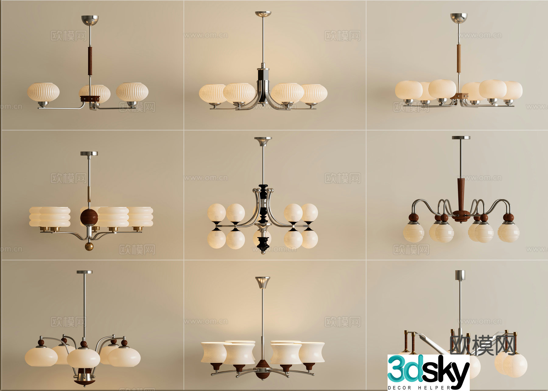 French retro chandeliers medieval chandeliers living room and bedroom chandeliers 3D model
