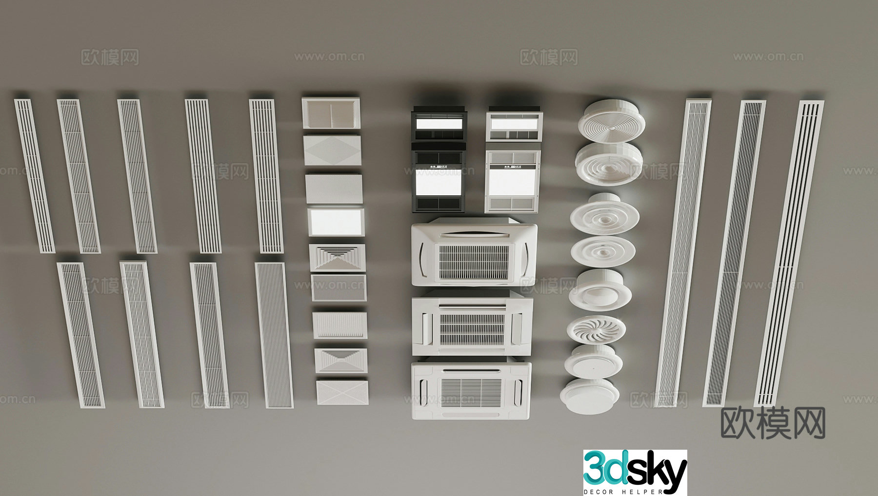Air conditioning blinds air outlet bathroom heater 3D model