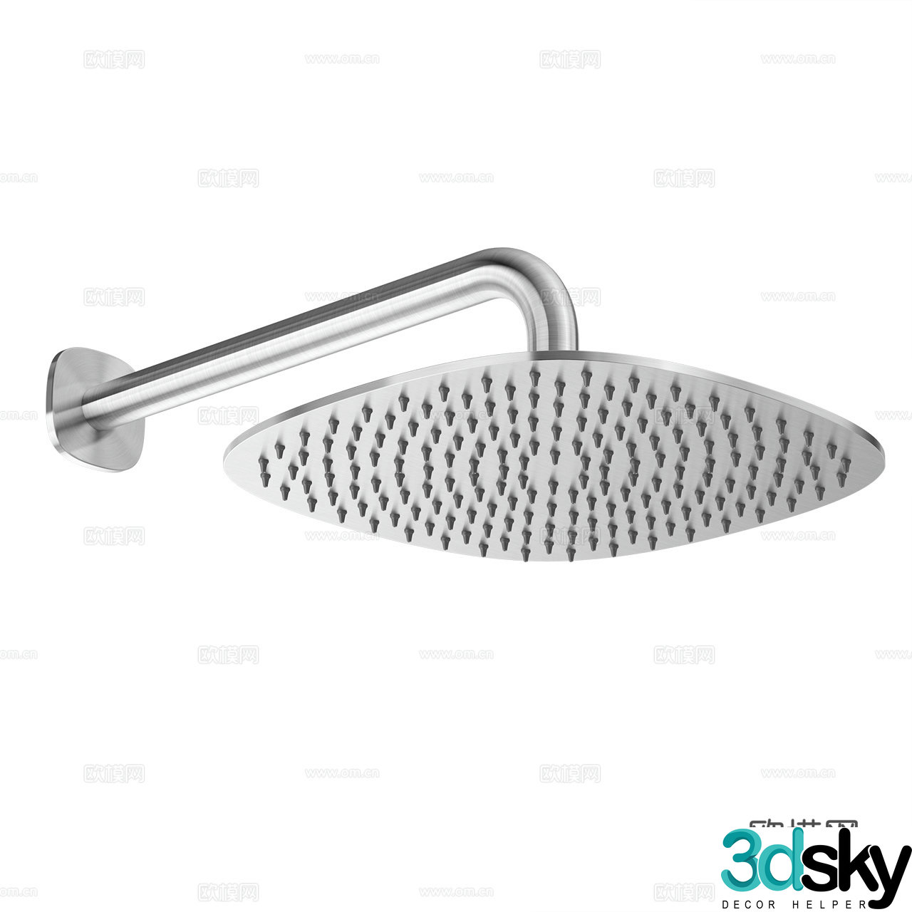 Quadro Shower Head Spray Top Spray Brushed Stainless Steel Shower Shower 3D Model