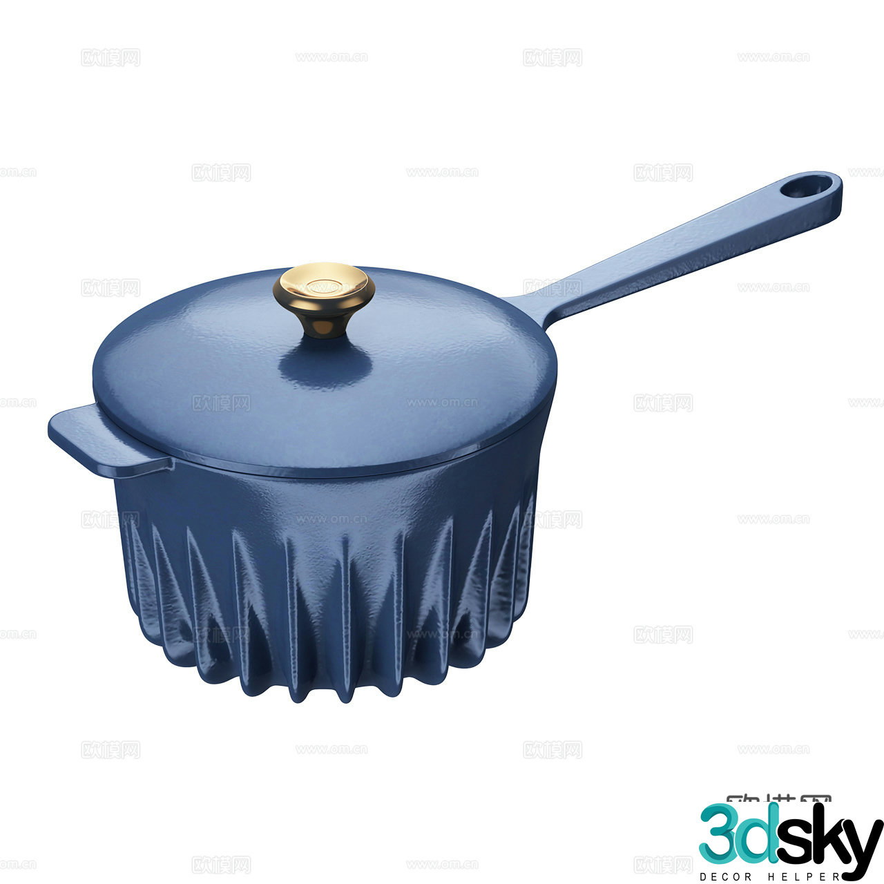 Fireup Nordic pot Frying pan Enamel pot 3d model