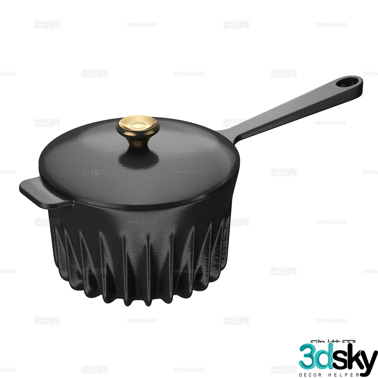 Fireup Nordic pot Frying pan Enamel pot 3d model