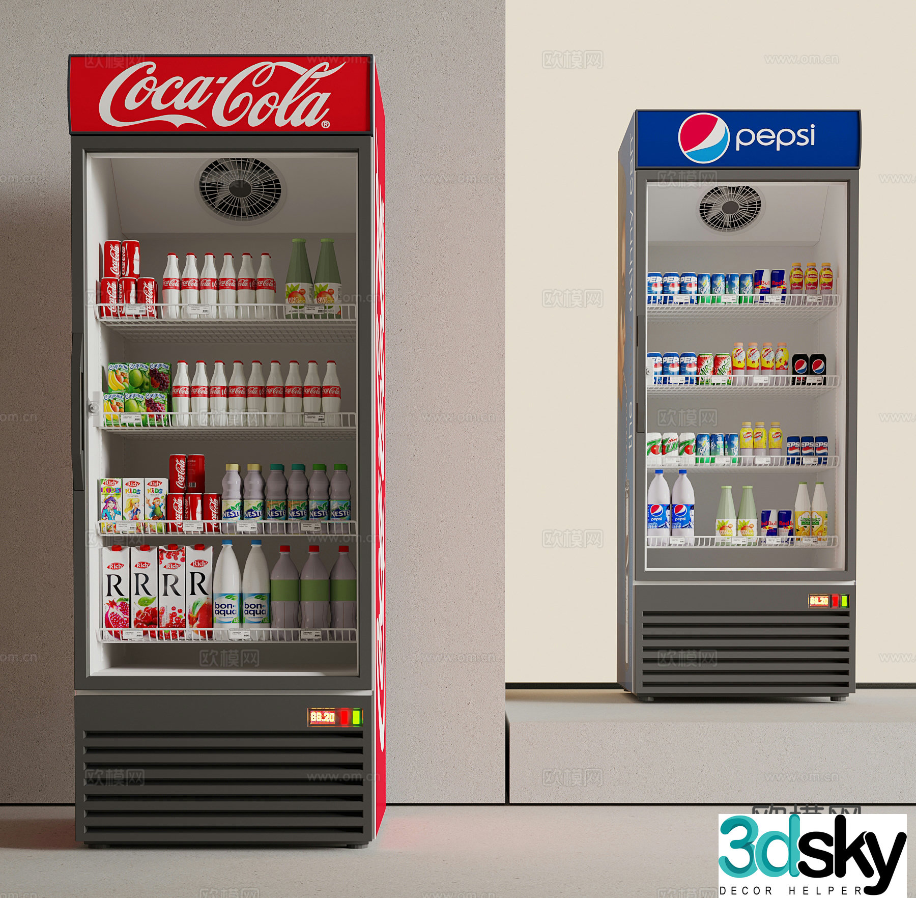 Freezer Modern beverage refrigerator 3d model