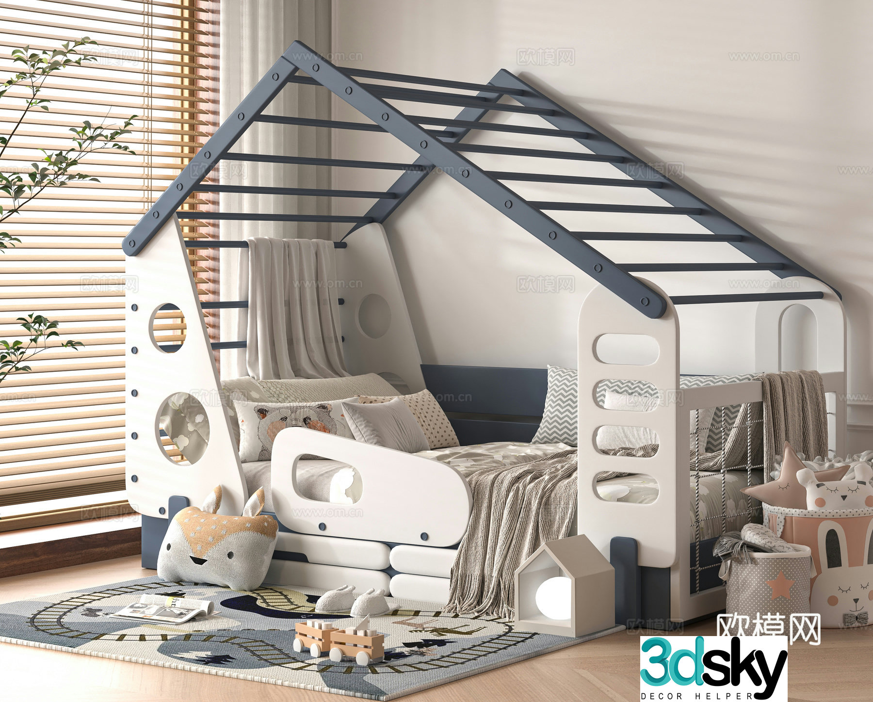 Modern children’s bed 3d model