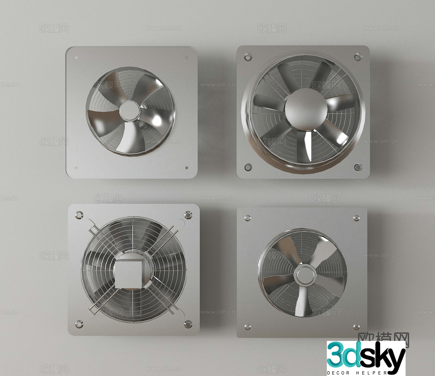 Exhaust fan ventilation fan industrial equipment 3d model
