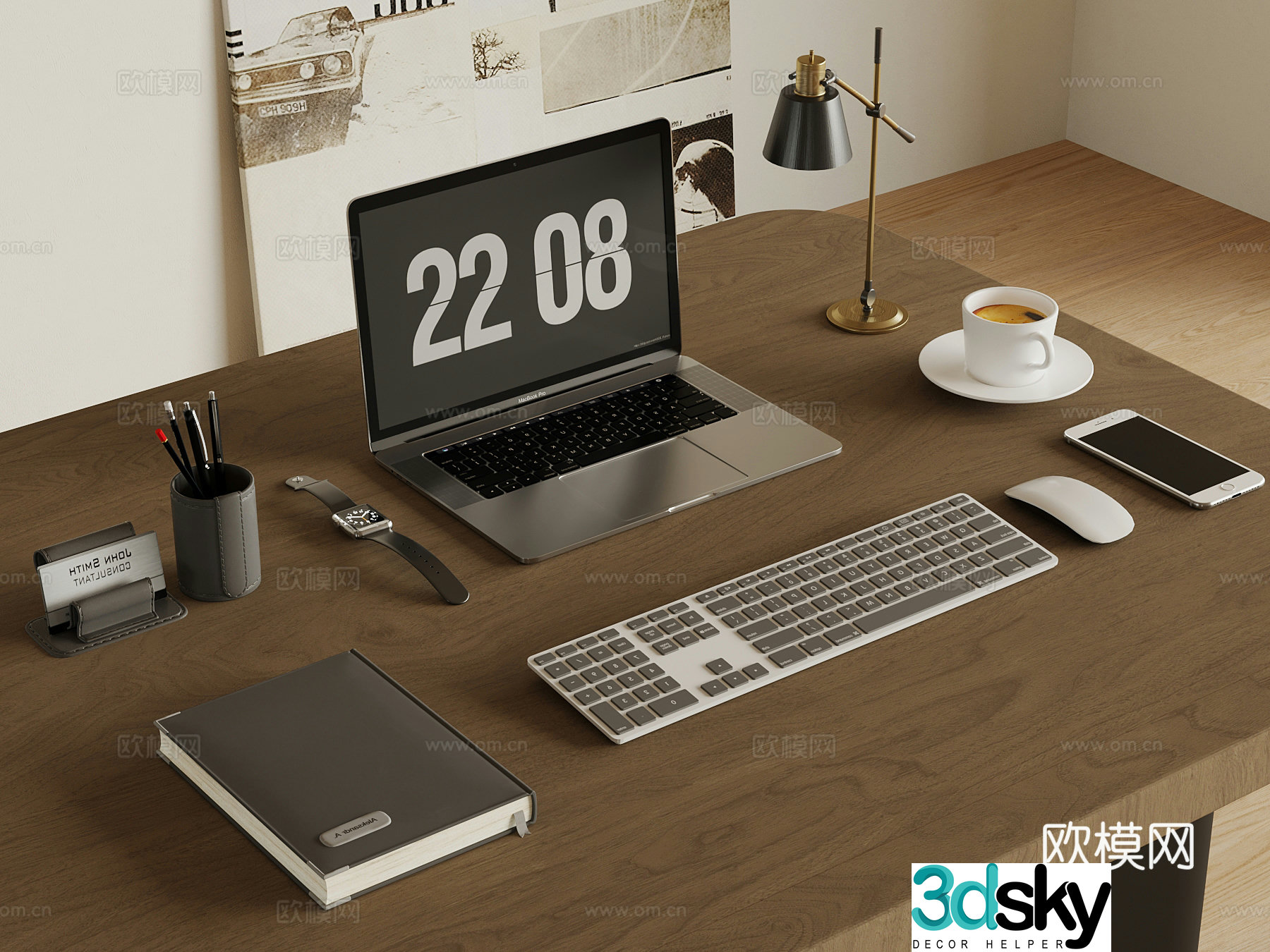 Office supplies Modern office supplies Computer 3d model