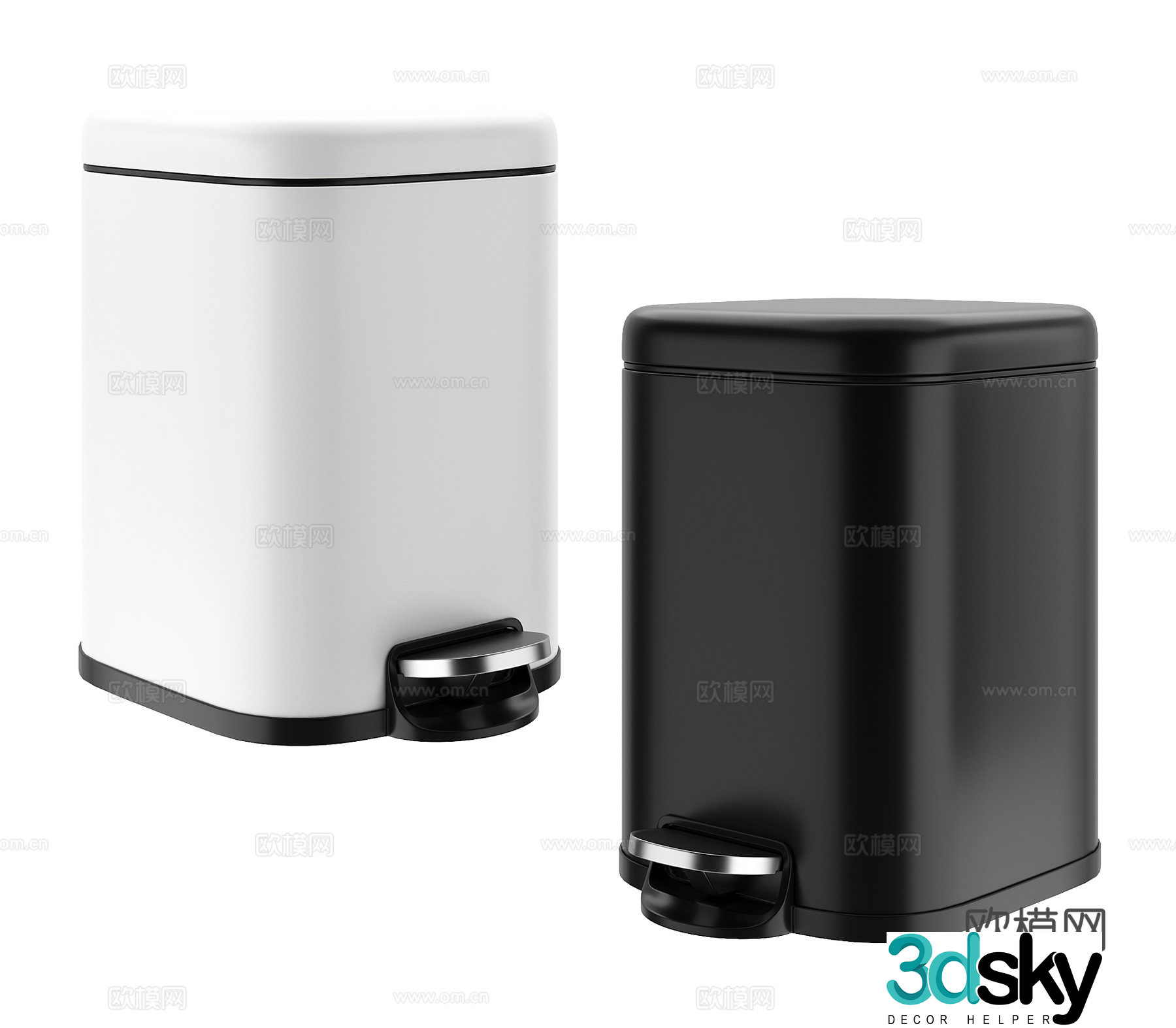 Indoor trash can bathroom trash can household trash can 3D model