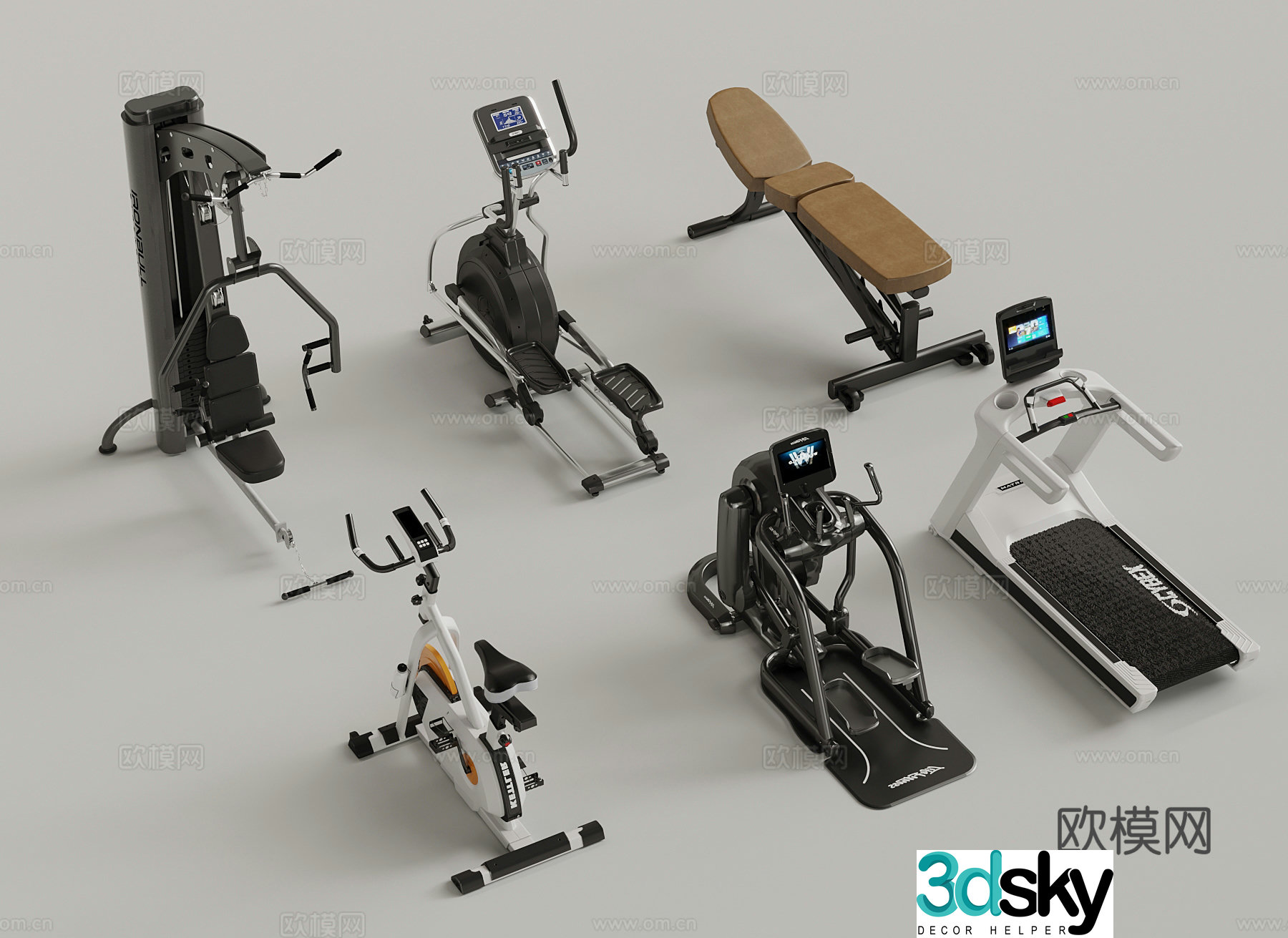 Sports equipment modern treadmill 3d model