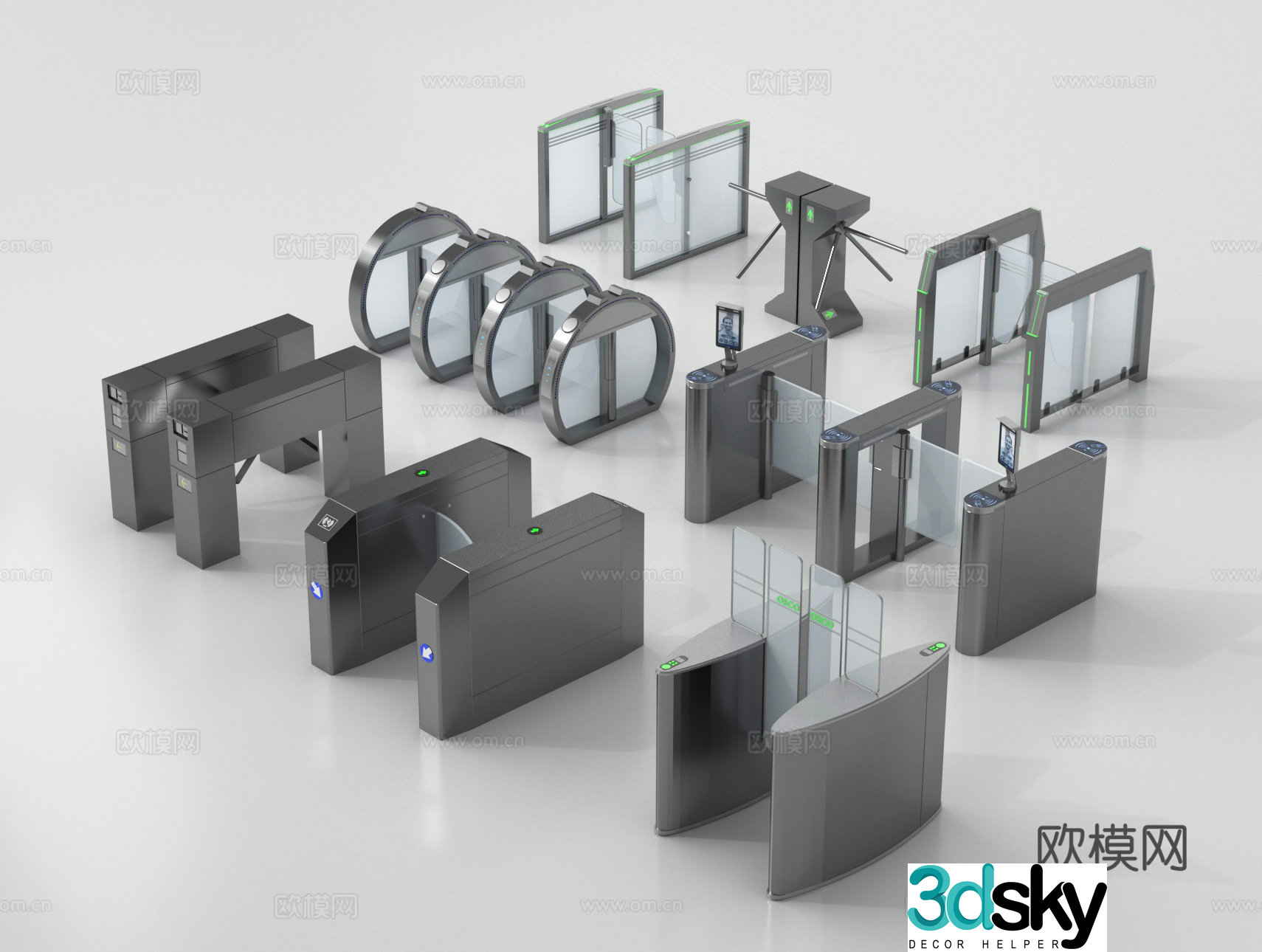 Security checkpoint, security inspection machine, gate, sensor door 3D model