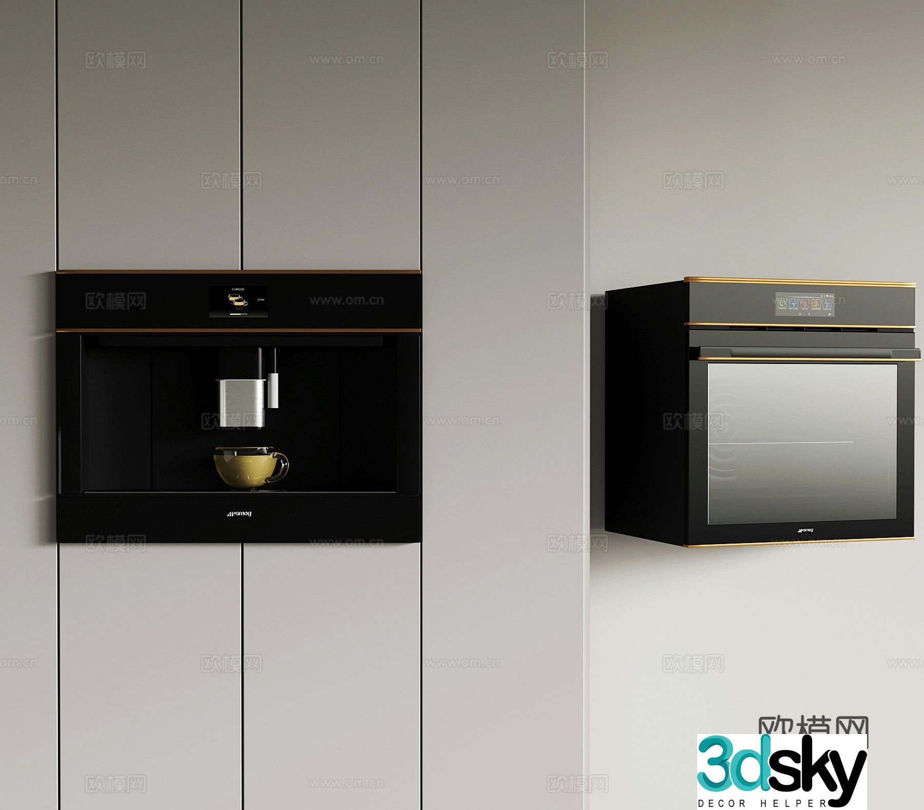 Modern direct drinker oven electrical appliance 3d model