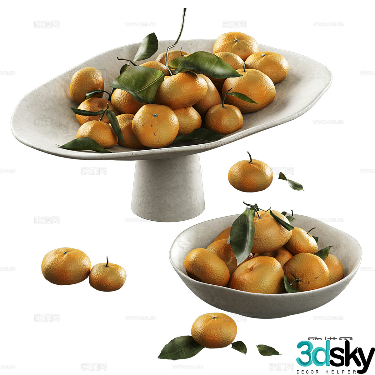 3D model of oranges in bowl
