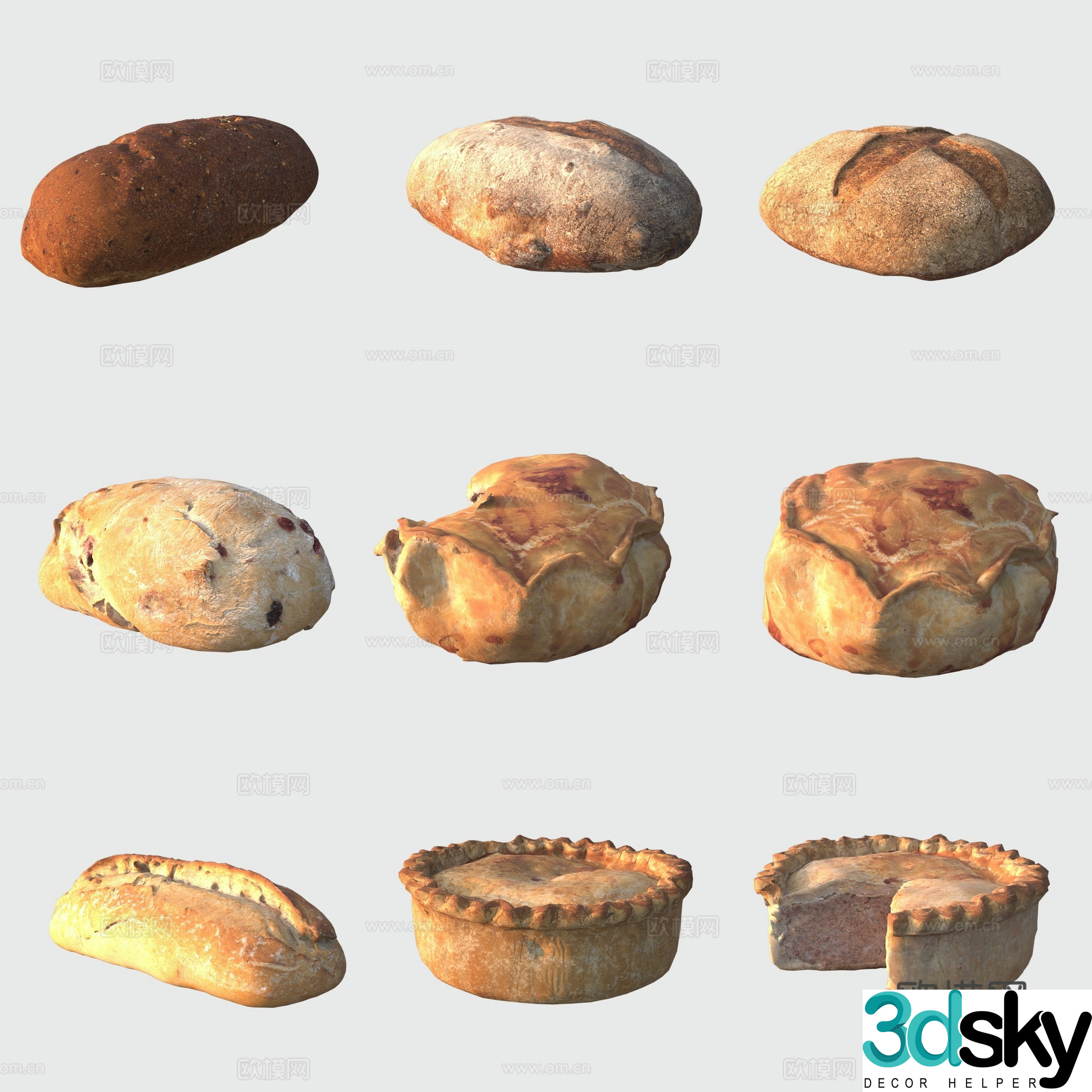 Food bread leba 3d model