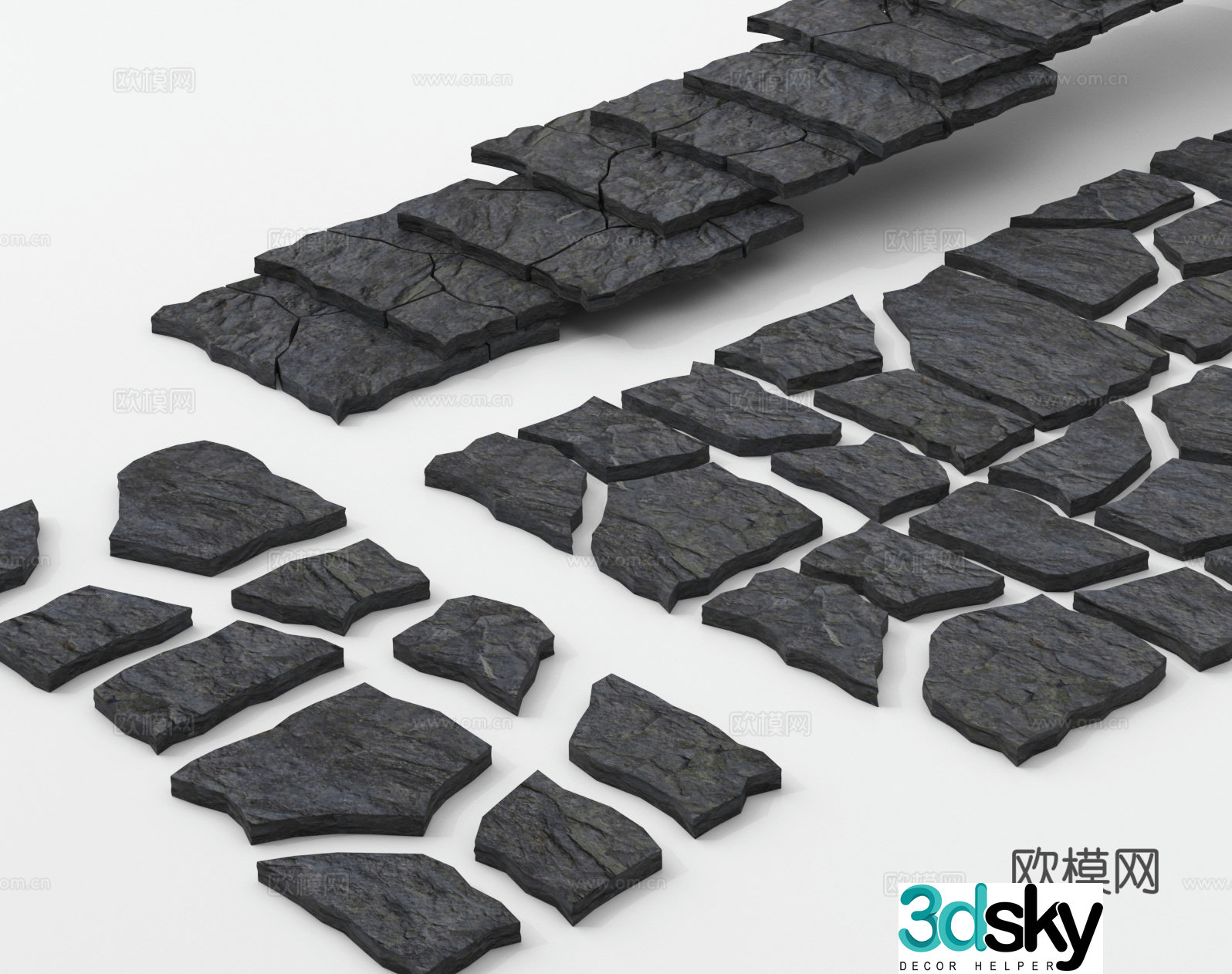 Tingbu Sketch Stone Road Stone Step 3D Model