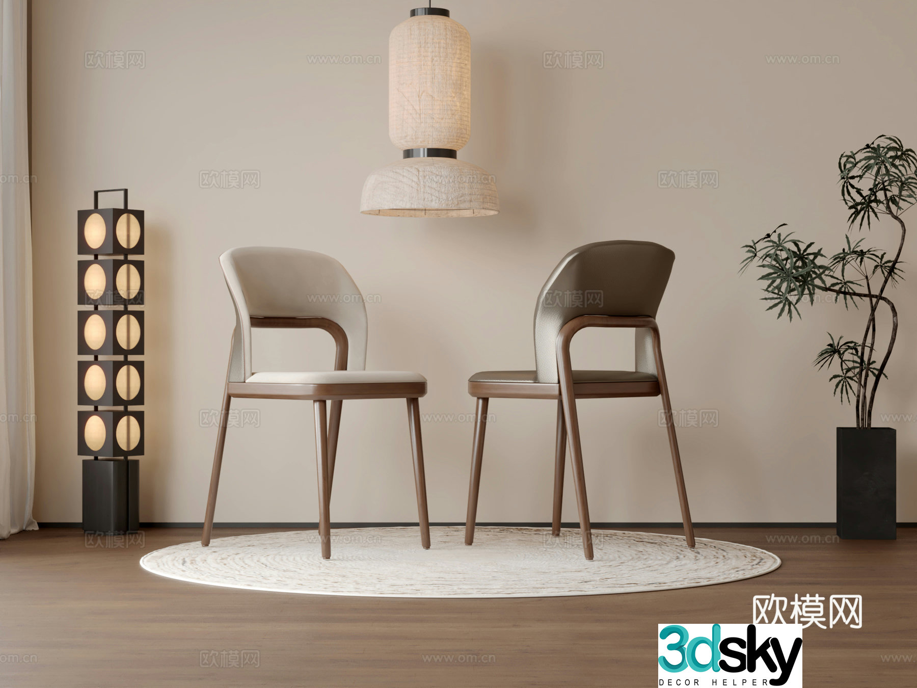 Medium style French bedroom 3D model