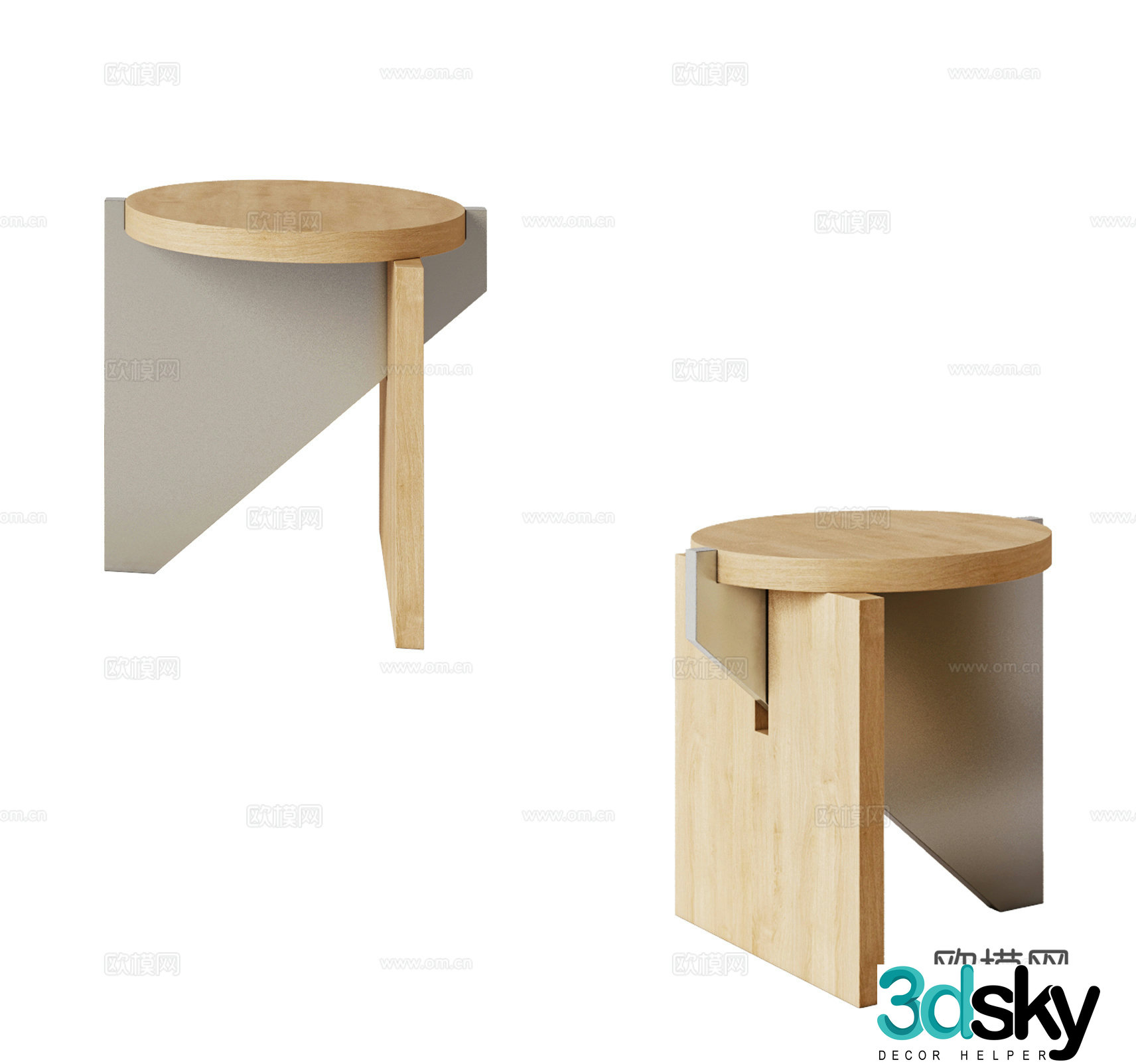 Modern stool round stool wooden stool low stool small stool shoe change stool 3d model
