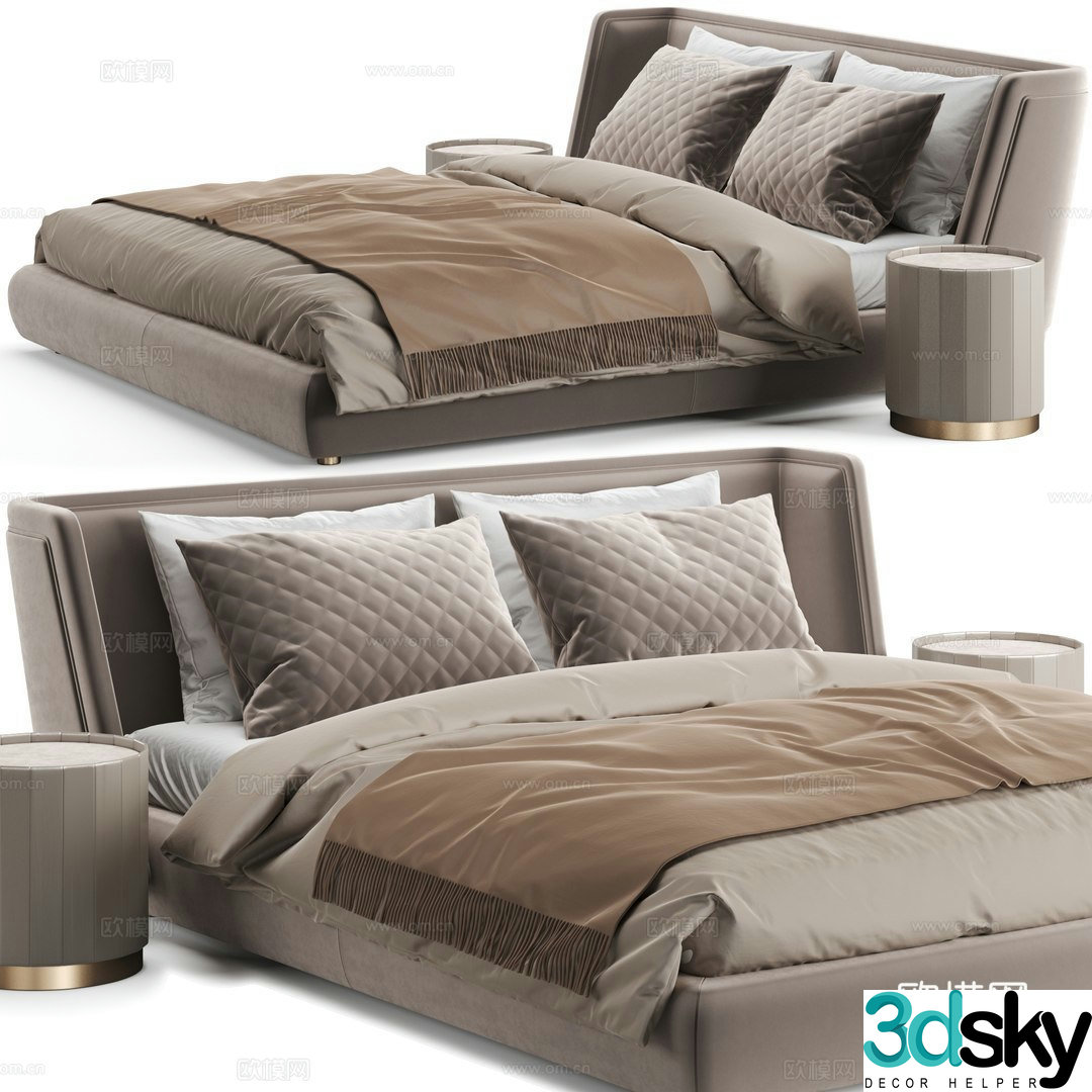 Double bed 3d model