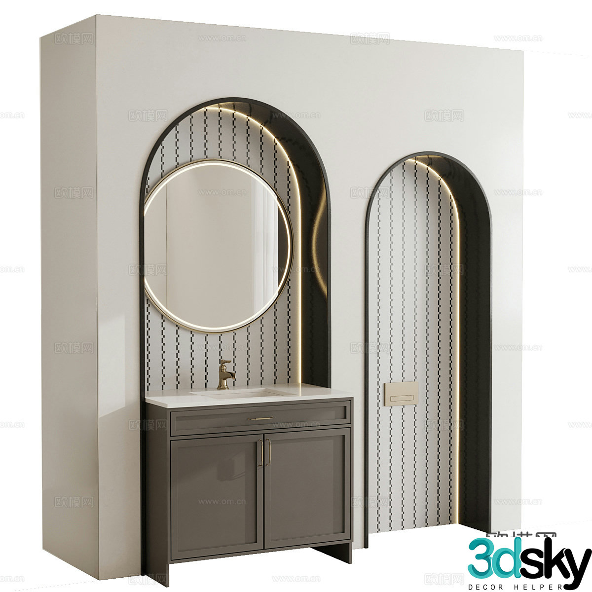 Fauset Bathroom Brizo Bathroom furniture Middle style sink 3D model