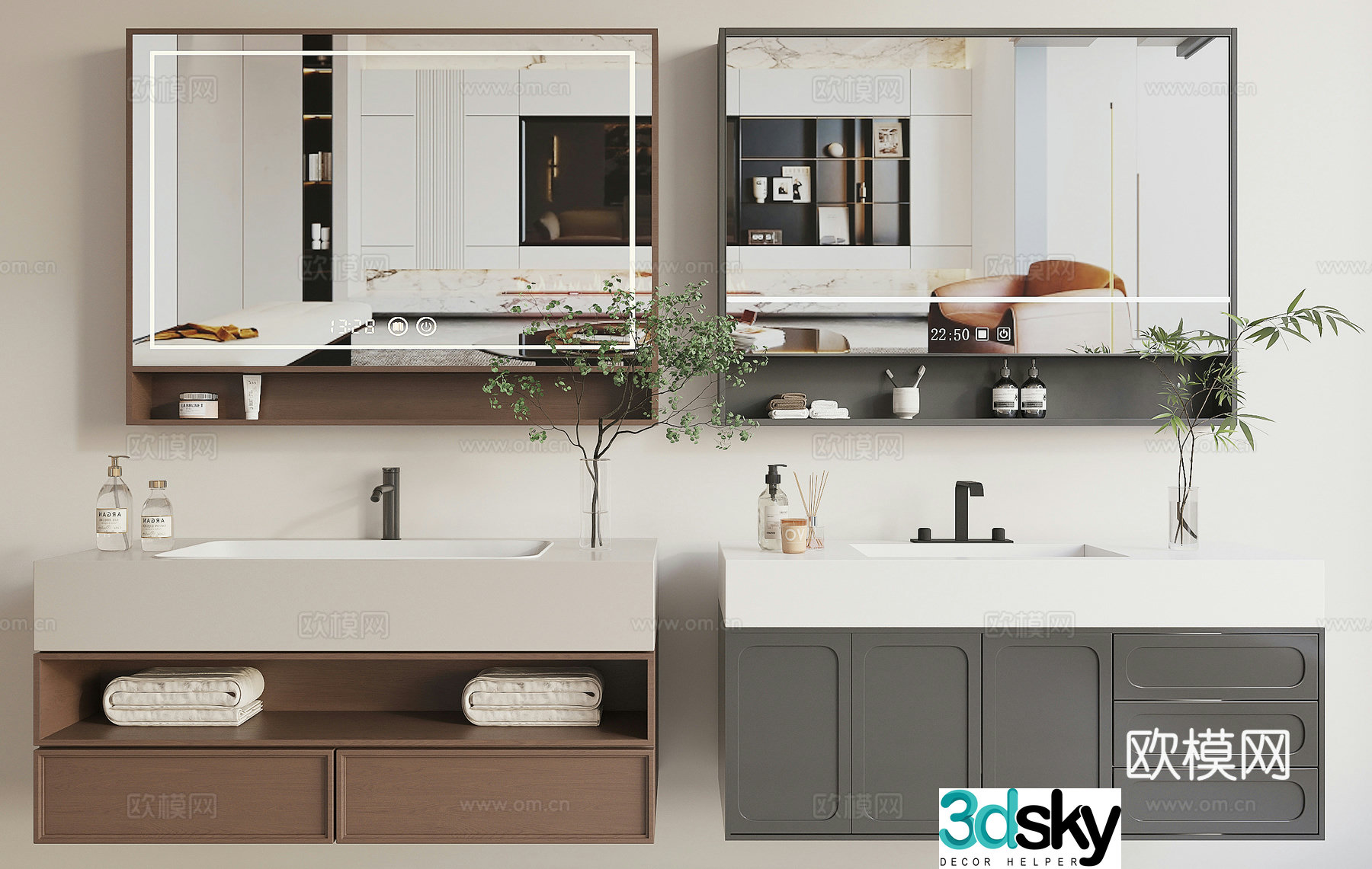 French bathroom cabinet 3d model