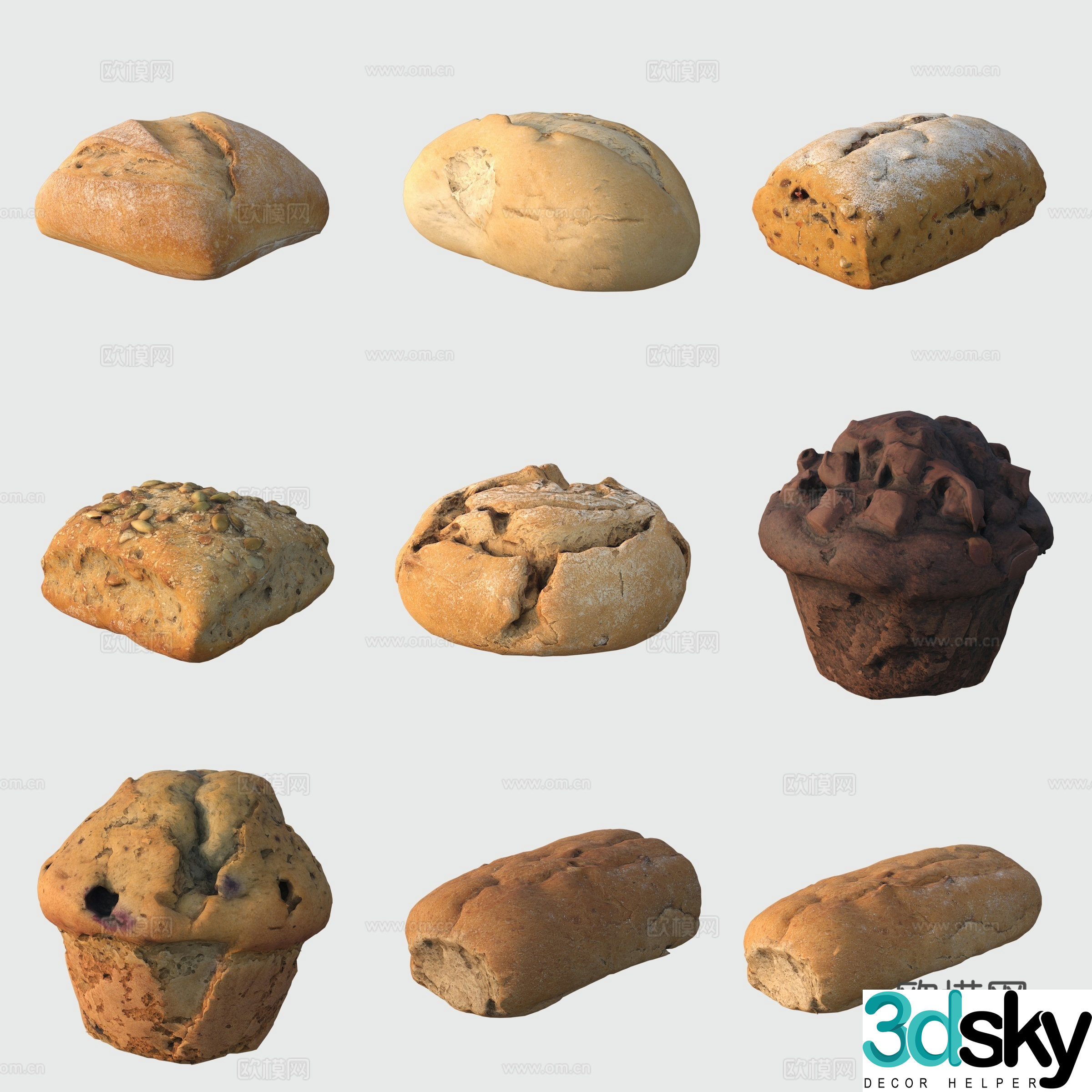 Donut Cookies Bread Food 3D Model