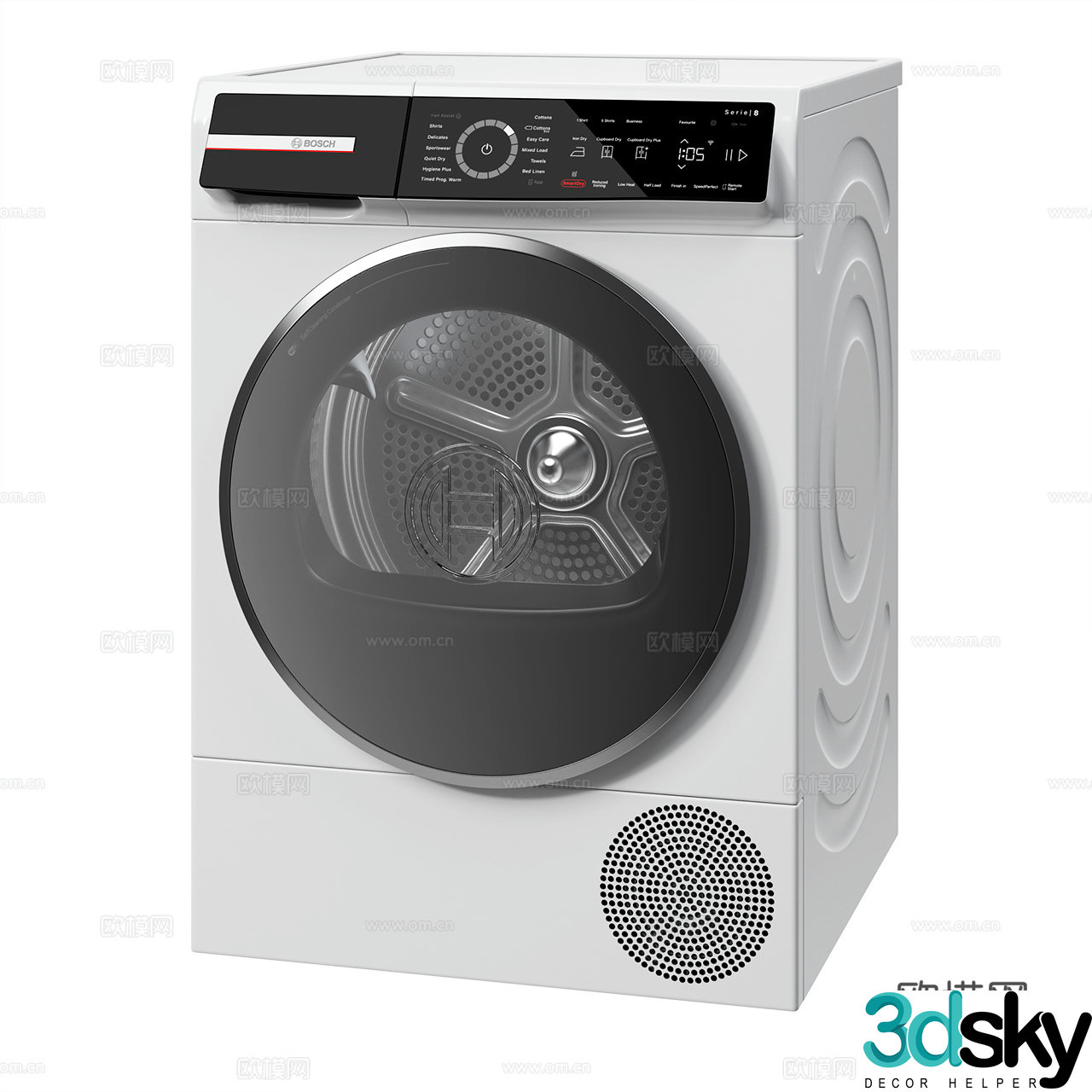 Bosch modern washing machine clothes dryer drum washing machine drum dryer 3d model