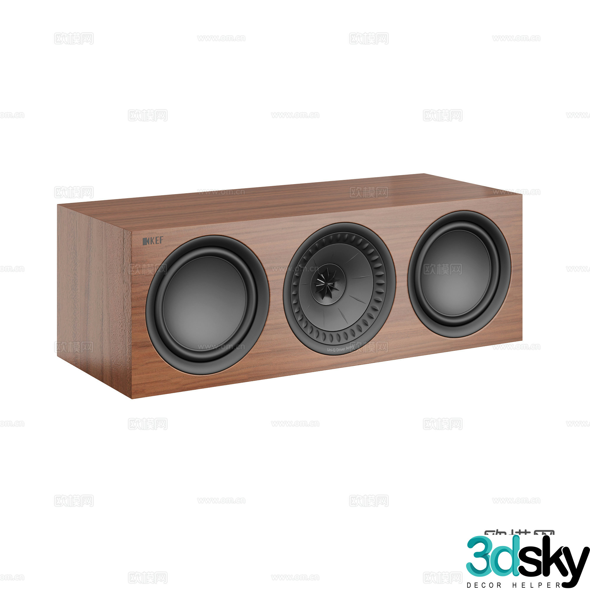 KEF Walnut speakers speakers audio impression subwoofer 3d model