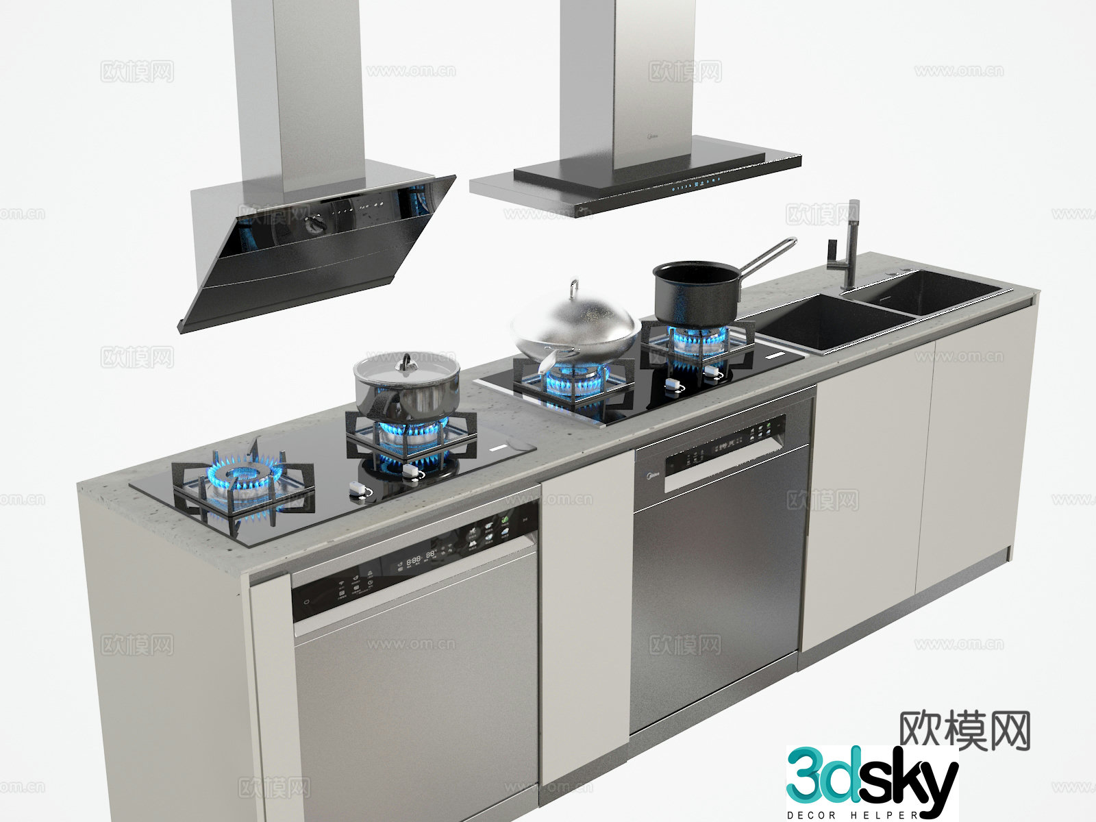 3D model of stove