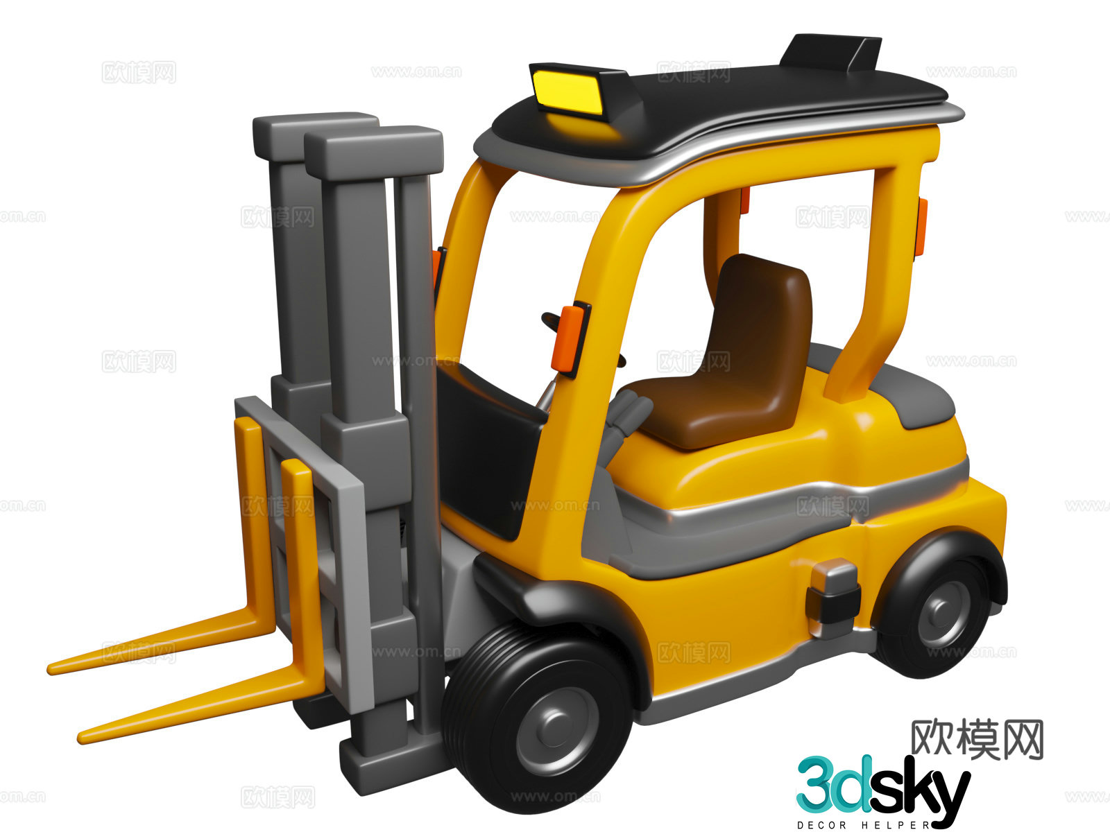 cartoon forklift cartoon vehicle industrial forklift forklift Forkliftr3d model