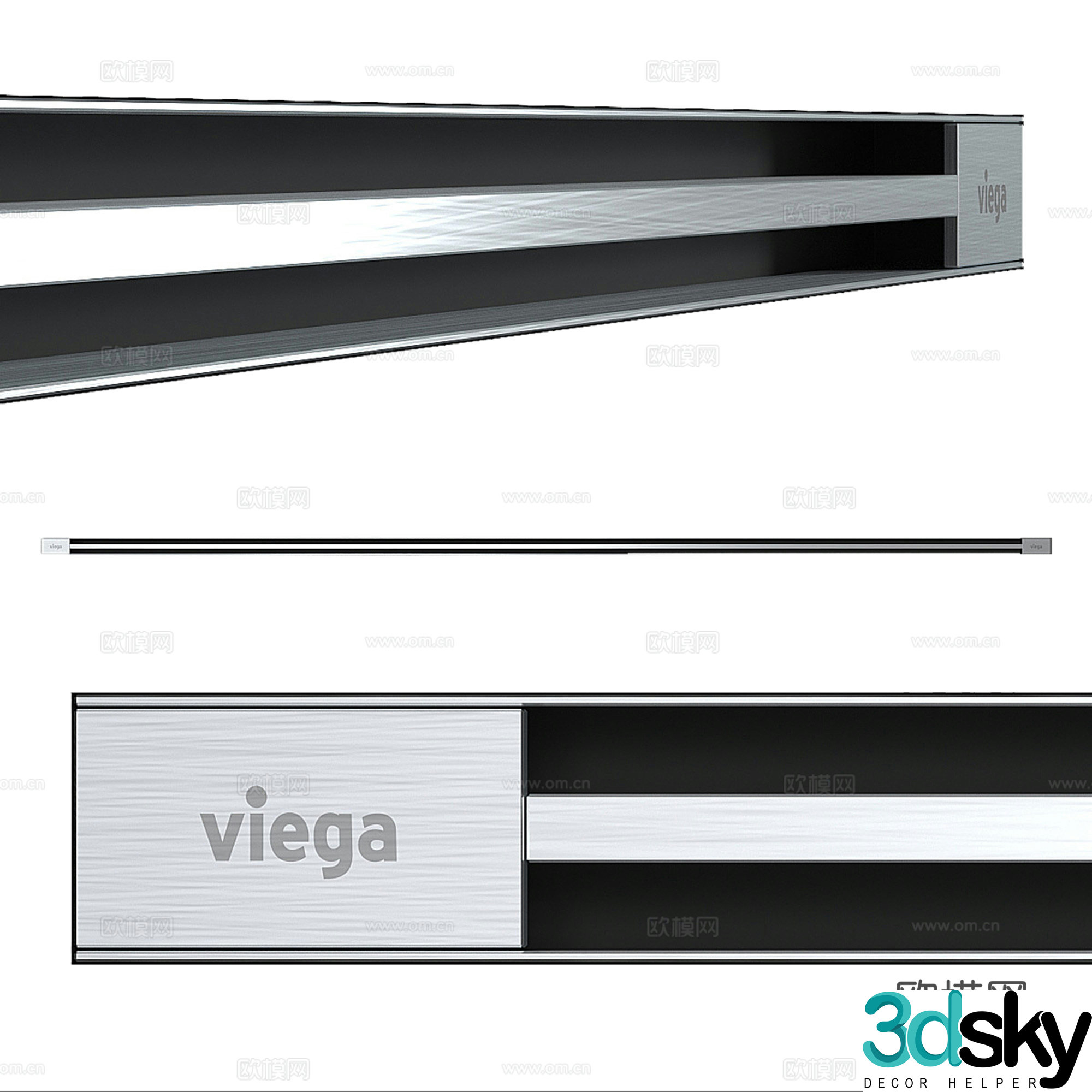 Modern central air conditioner extremely narrow louver air outlet 3D model