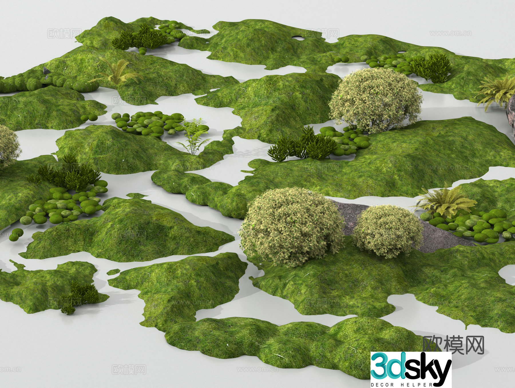 Moss Terrain Micro Terrain Hills Mound Plant Heap 3D Model