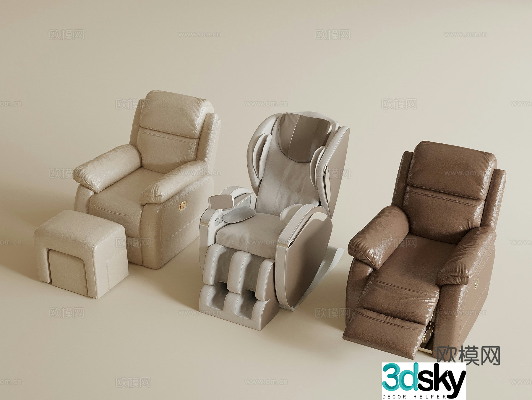 Modern massage chair 3d model