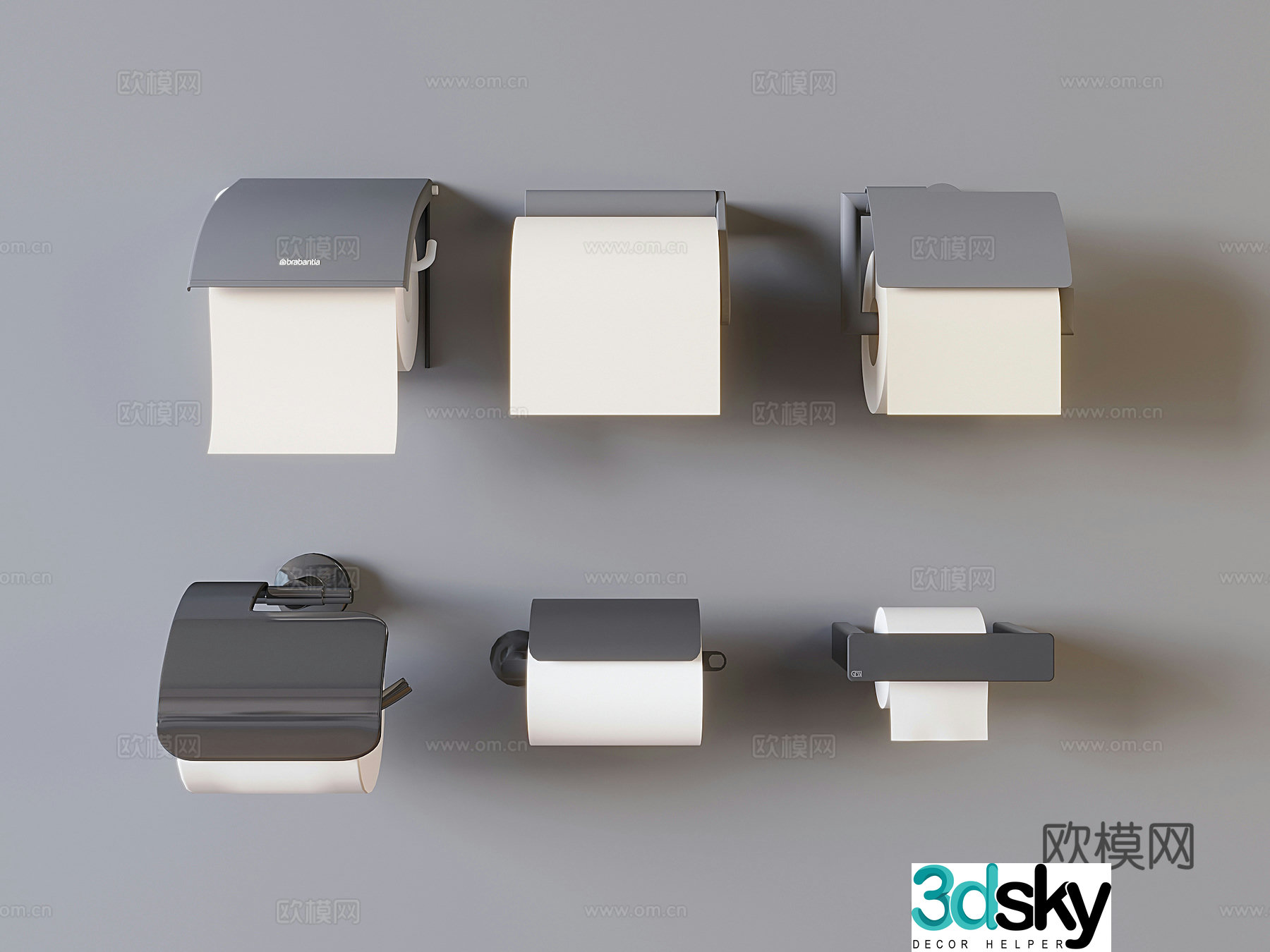 Toilet paper box combination Stainless steel toilet paper box roll paper toilet paper box 3D model