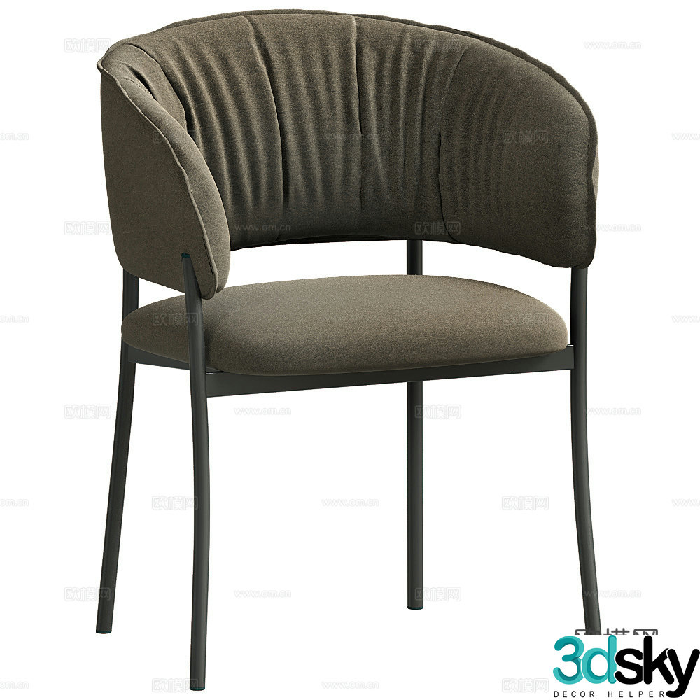 Modern Italian fabric dining chair 3d model
