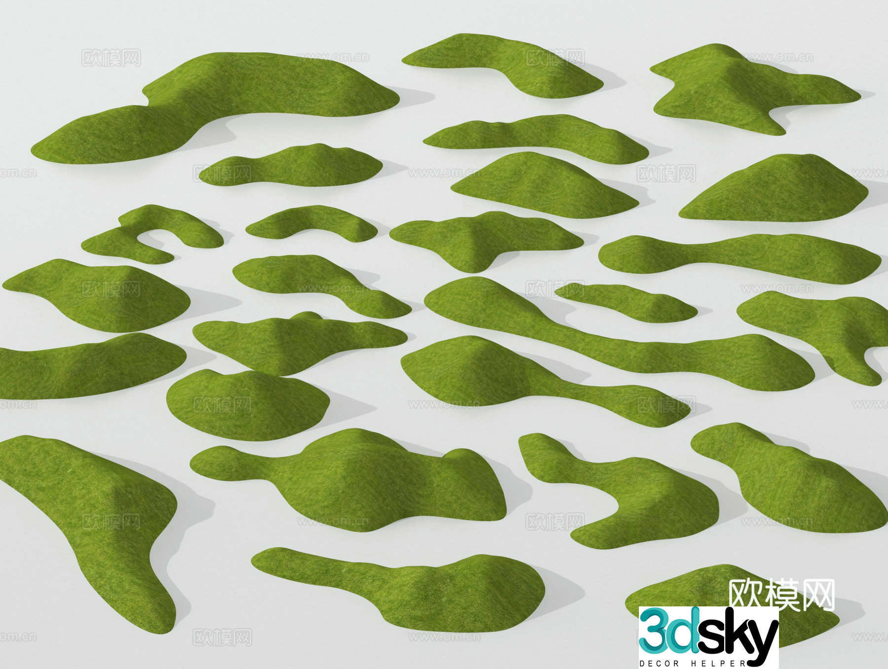 Moss Terrain Micro Terrain Hill Mound 3D Model