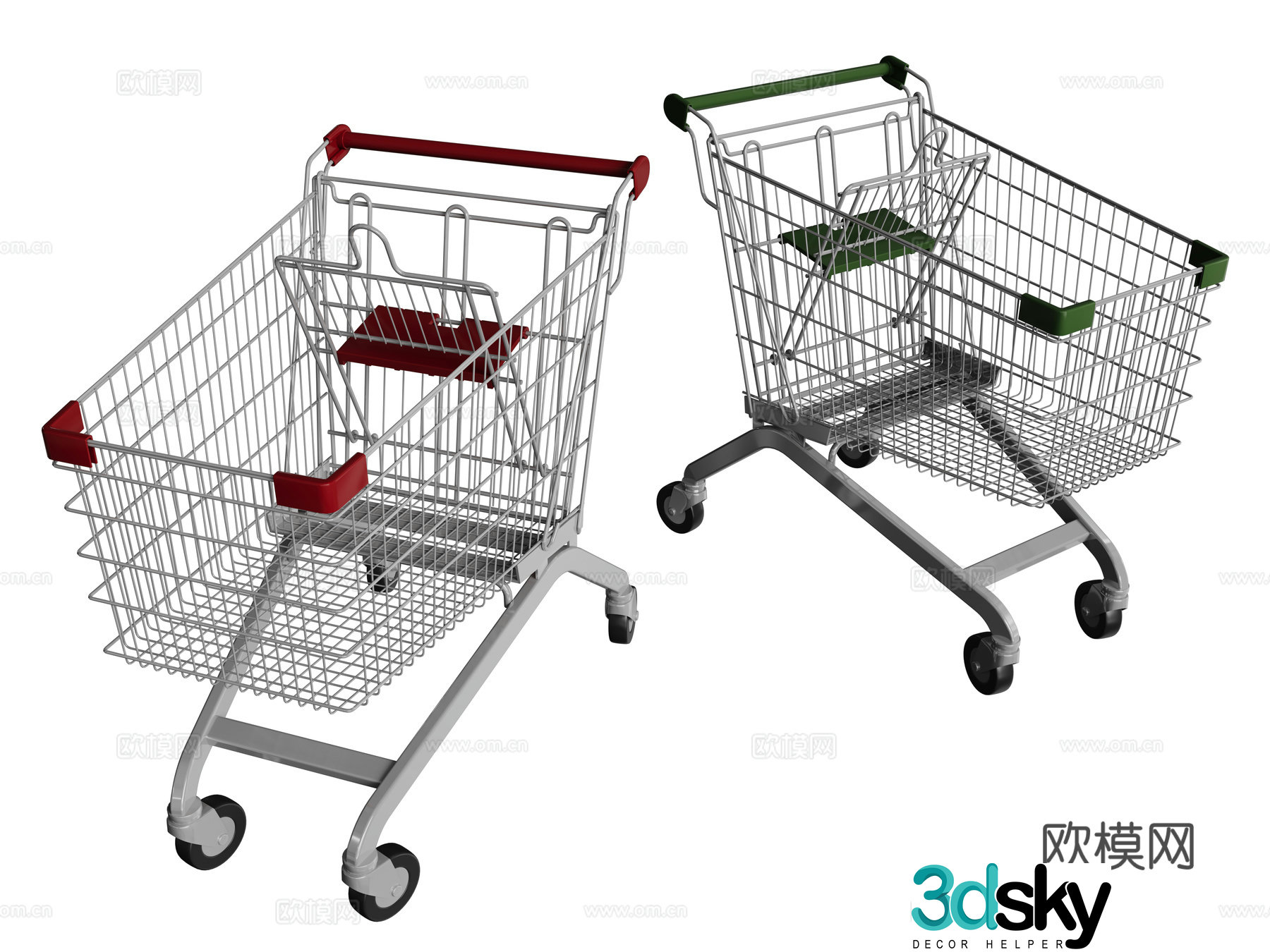 Modern shopping cart 3d model