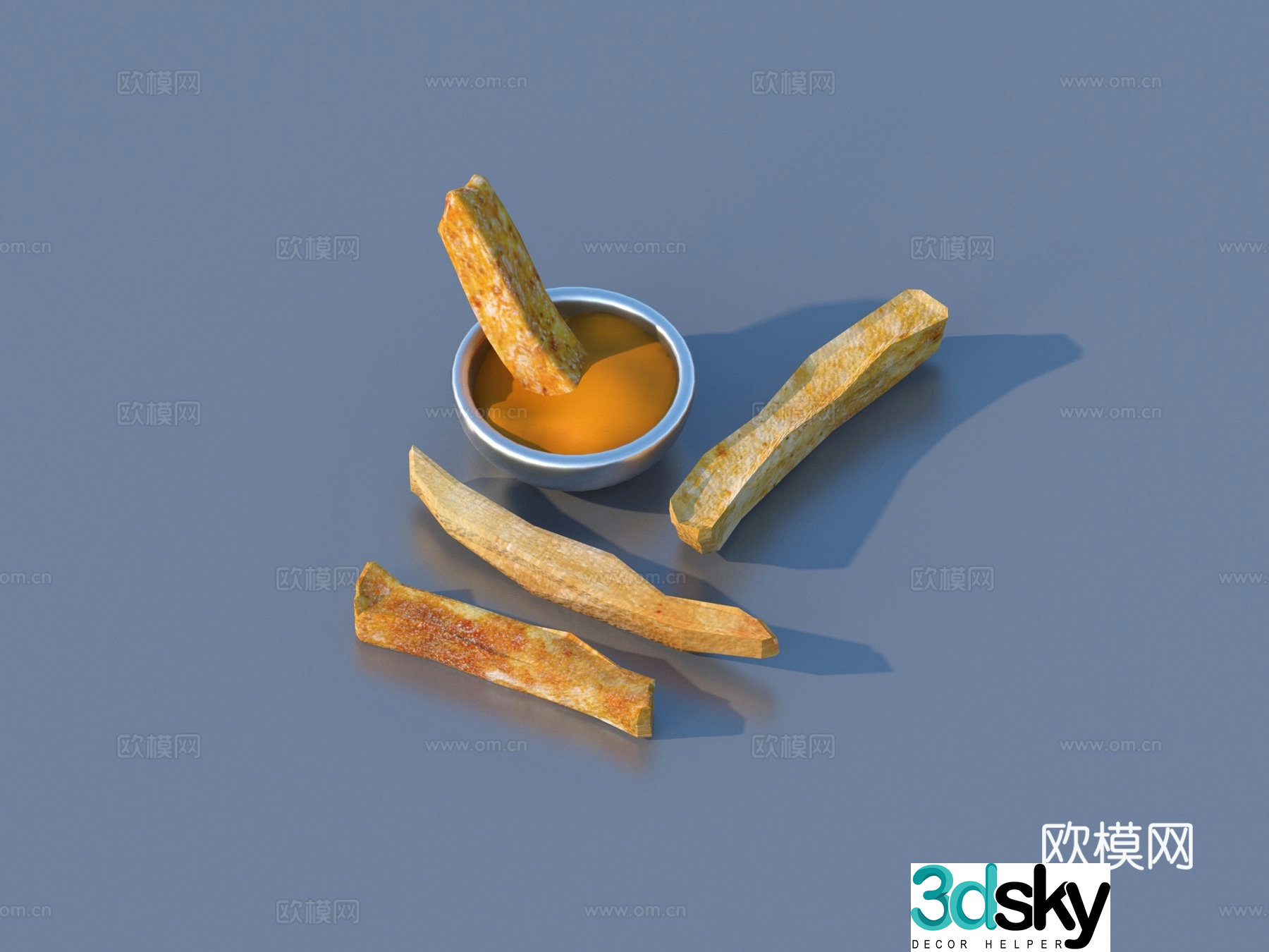Dipping sauce French fries French fries Food Food 3d model