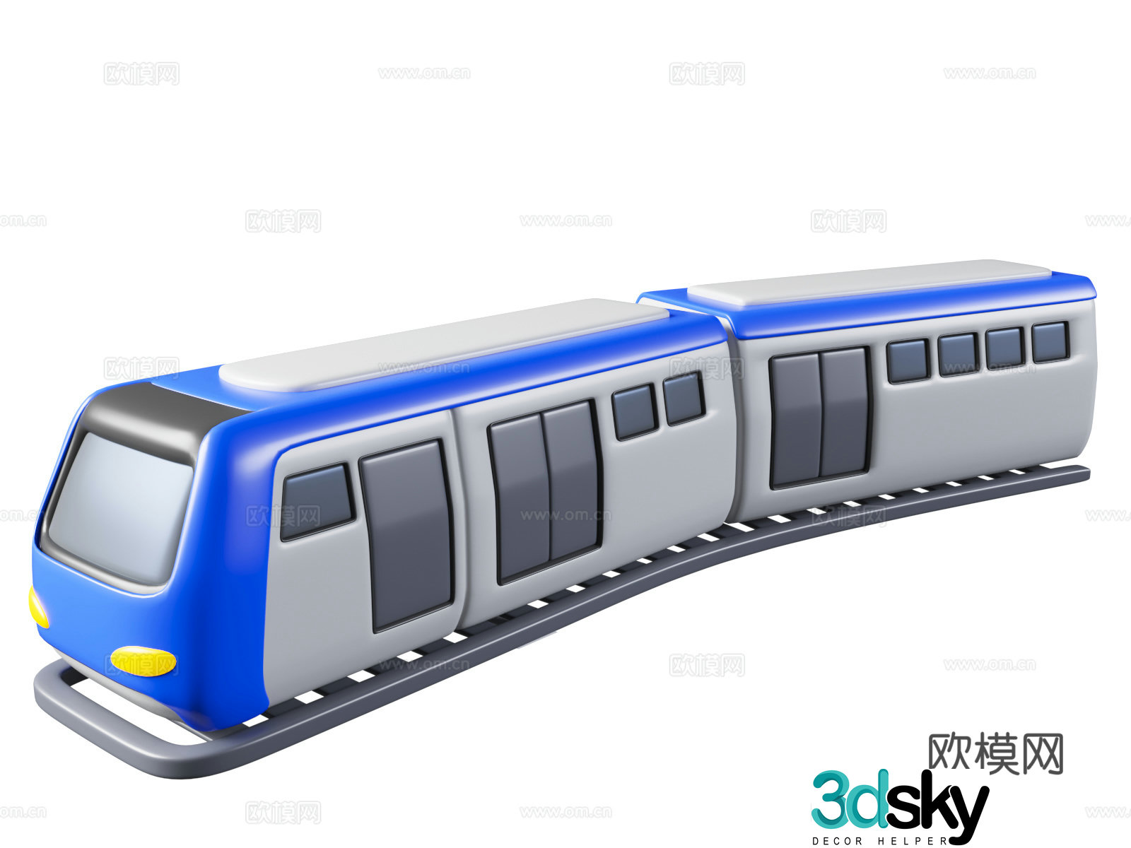 cartoon subway cartoon subway rapid transit subway train Metro Train3d model